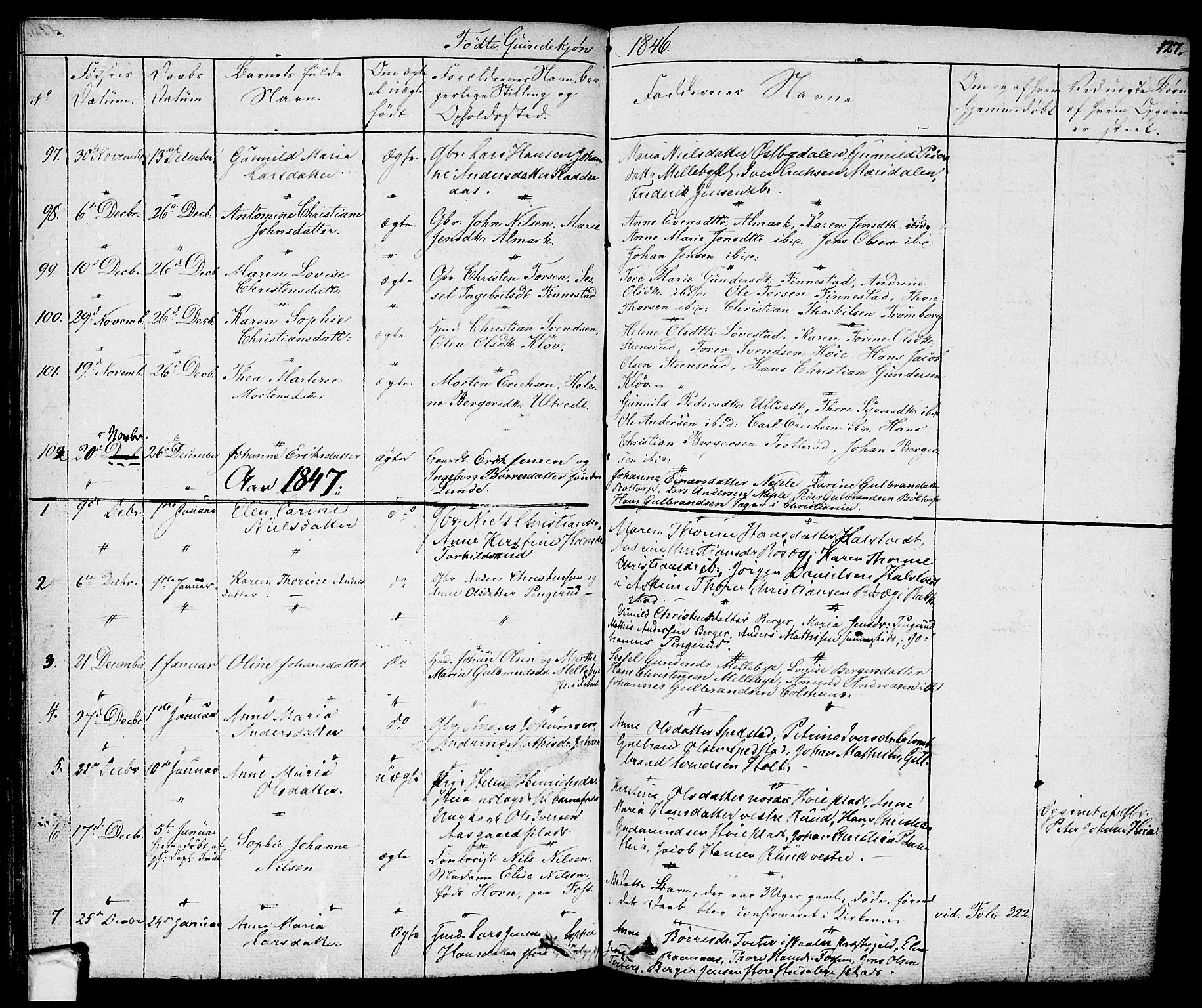 Eidsberg prestekontor Kirkebøker, AV/SAO-A-10905/F/Fa/L0008: Parish register (official) no. I 8, 1832-1848, p. 127