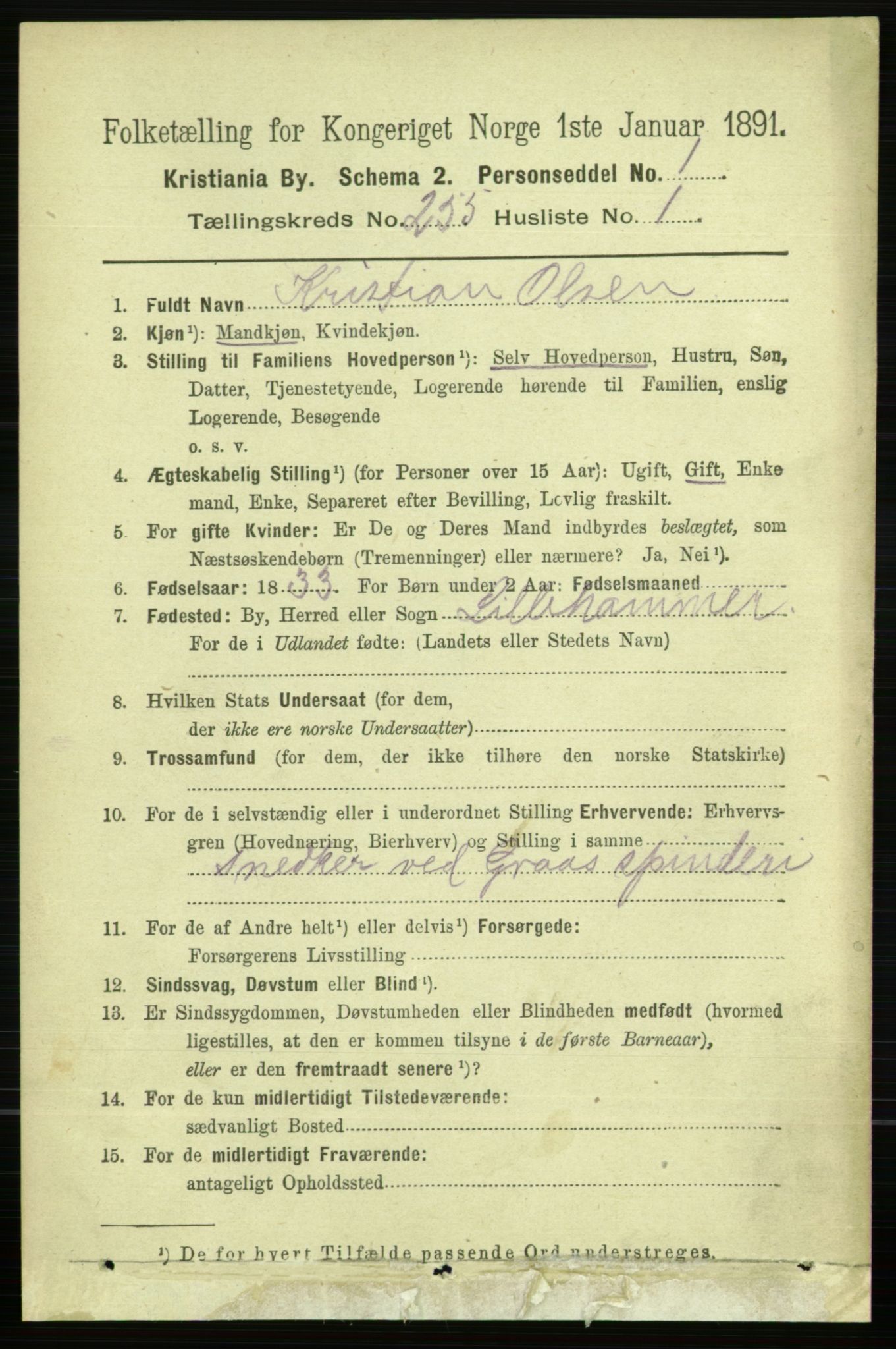 RA, 1891 census for 0301 Kristiania, 1891, p. 155092