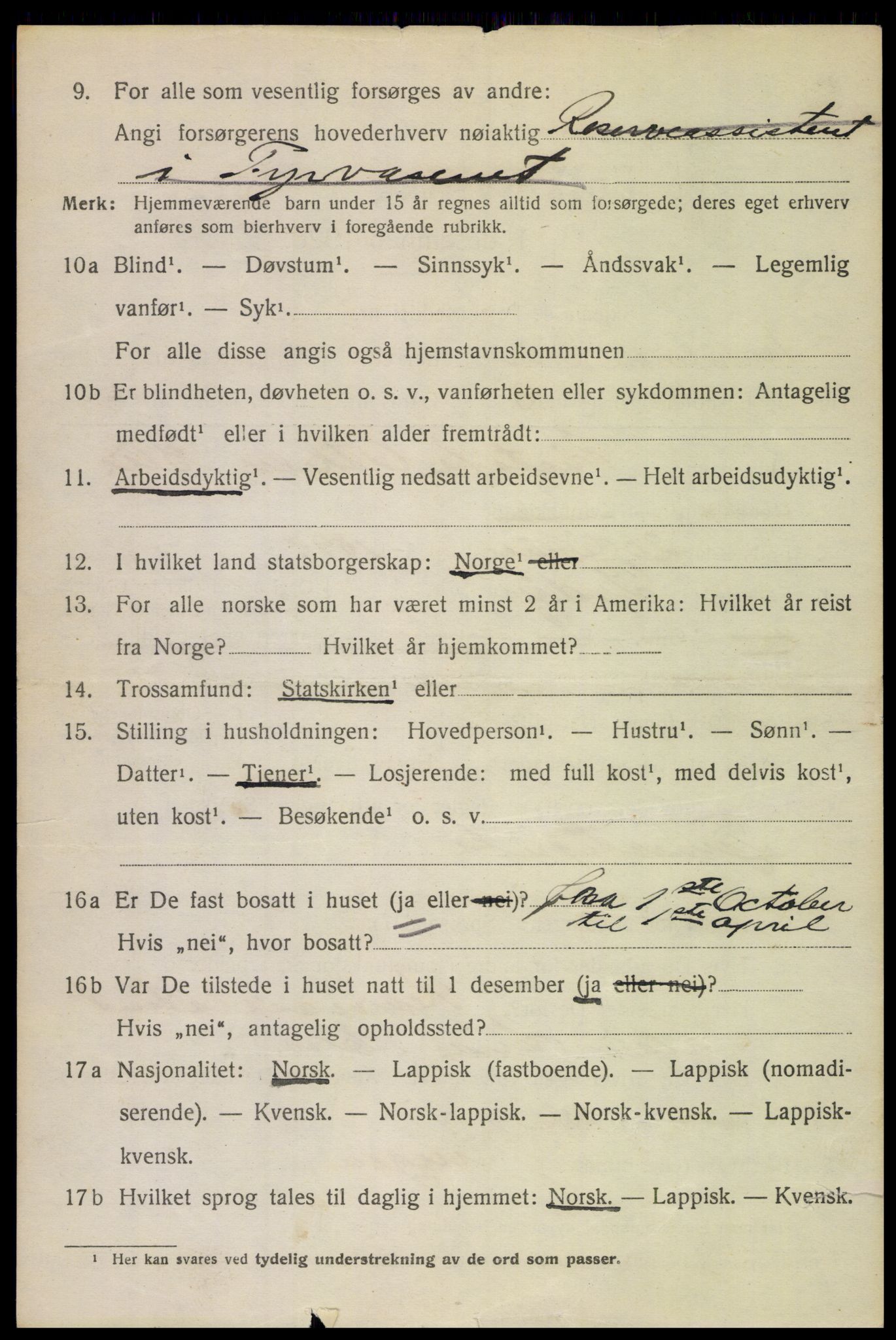 SAT, 1920 census for Bodin, 1920, p. 1945