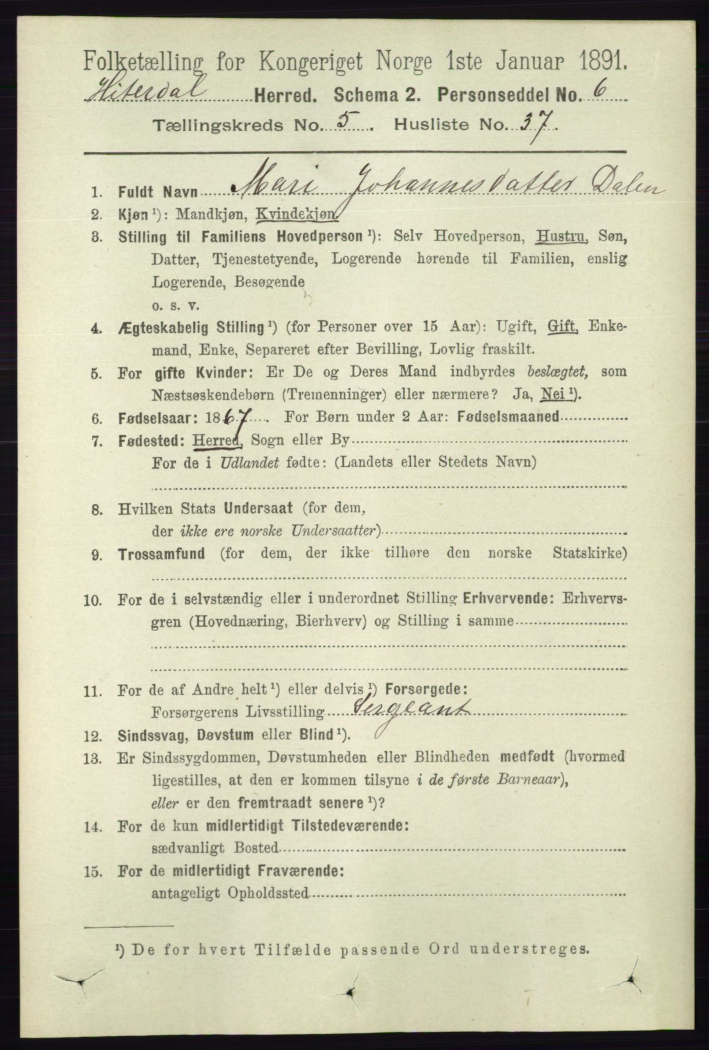 RA, 1891 census for 0823 Heddal, 1891, p. 2247