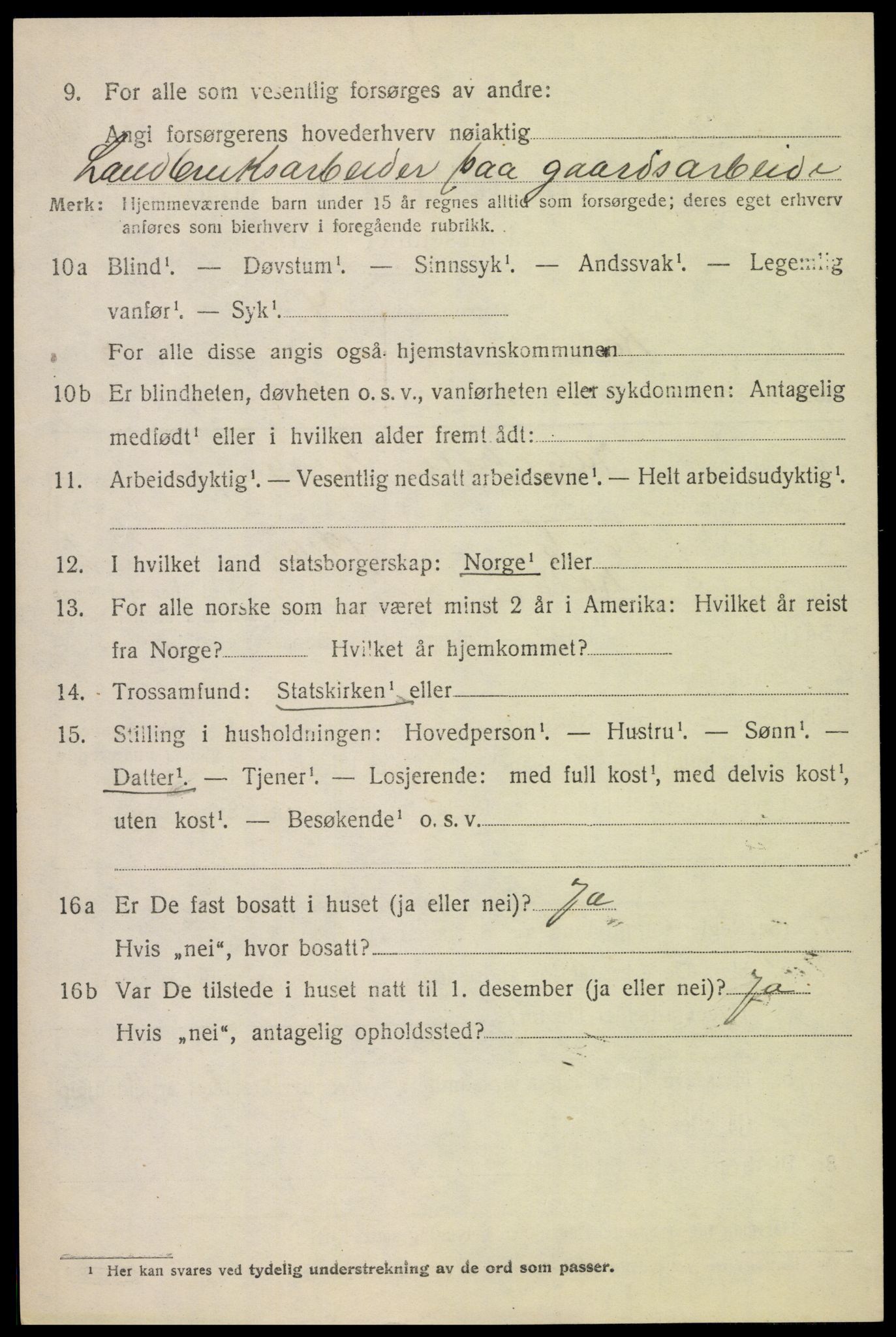 SAH, 1920 census for Kolbu, 1920, p. 2453