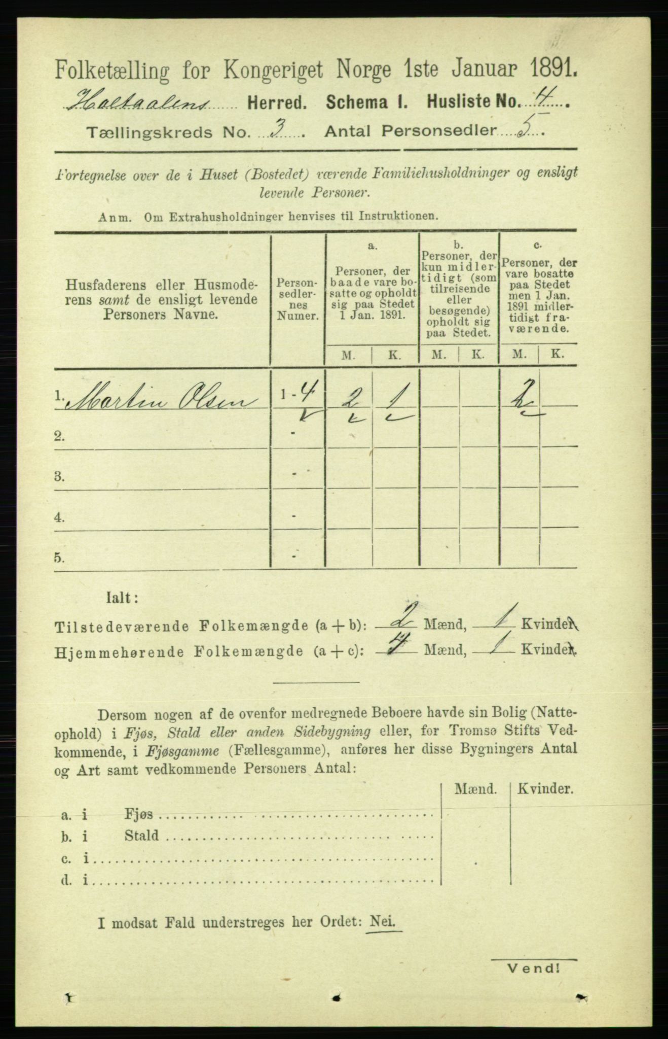 RA, 1891 census for 1645 Haltdalen, 1891, p. 795