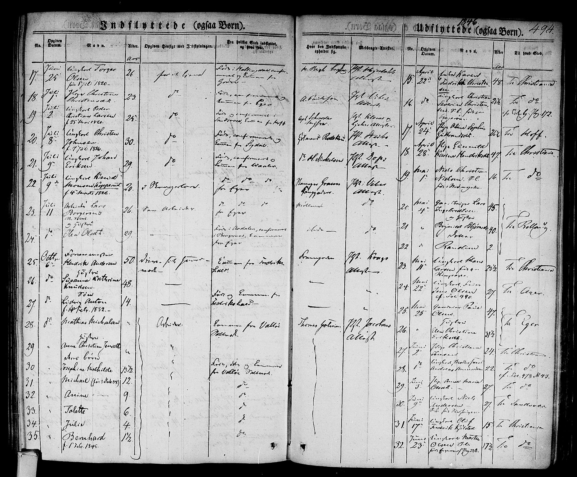 Bragernes kirkebøker, AV/SAKO-A-6/F/Fb/L0001: Parish register (official) no. II 1, 1830-1847, p. 494