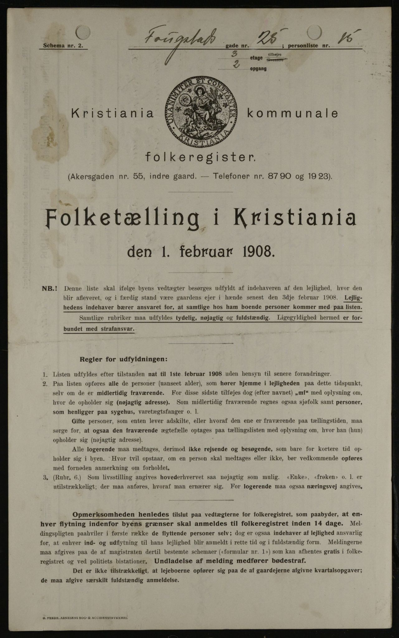 OBA, Municipal Census 1908 for Kristiania, 1908, p. 22984