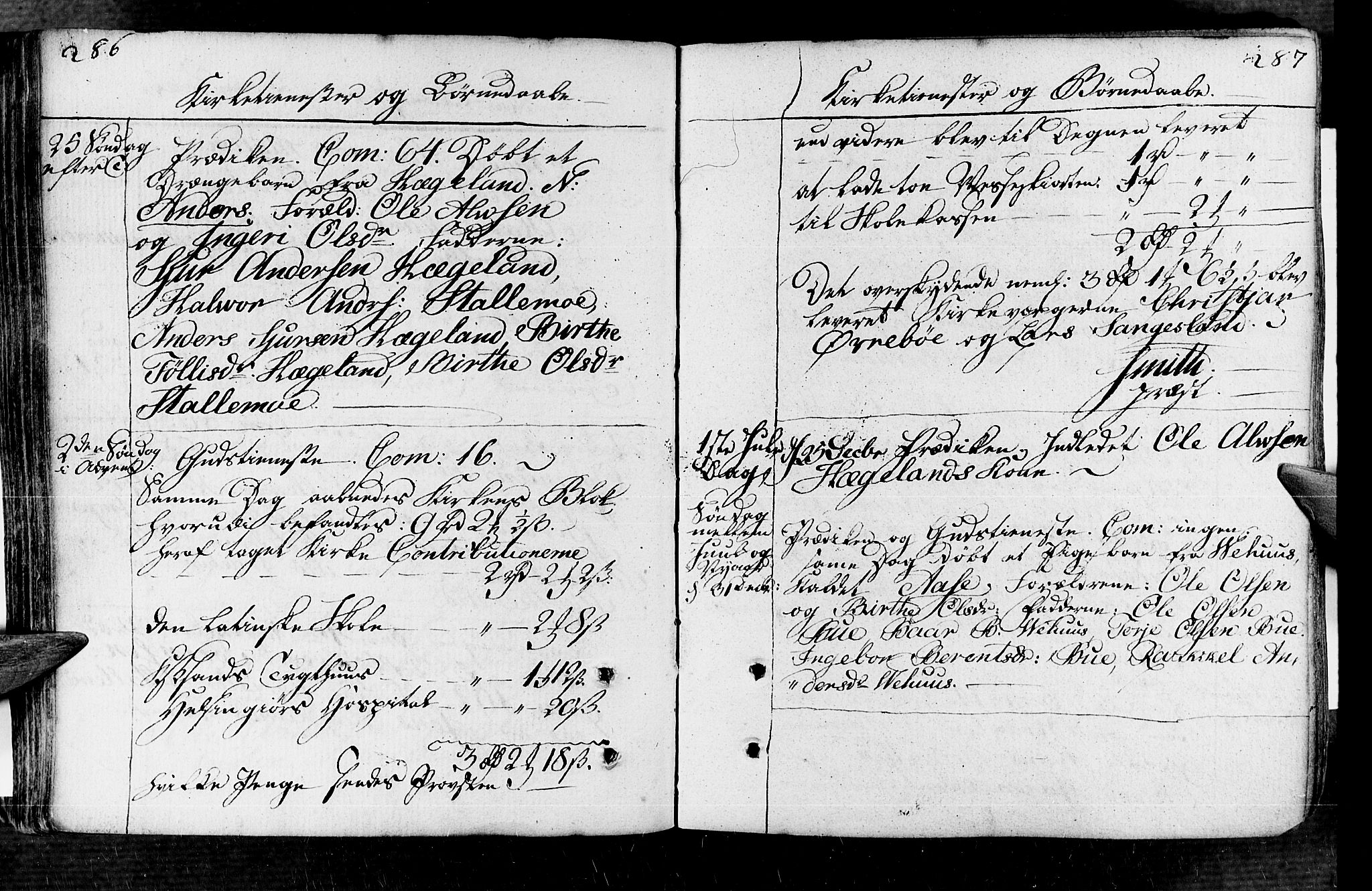 Vennesla sokneprestkontor, AV/SAK-1111-0045/Fa/Fac/L0002: Parish register (official) no. A 2, 1785-1834, p. 286-287