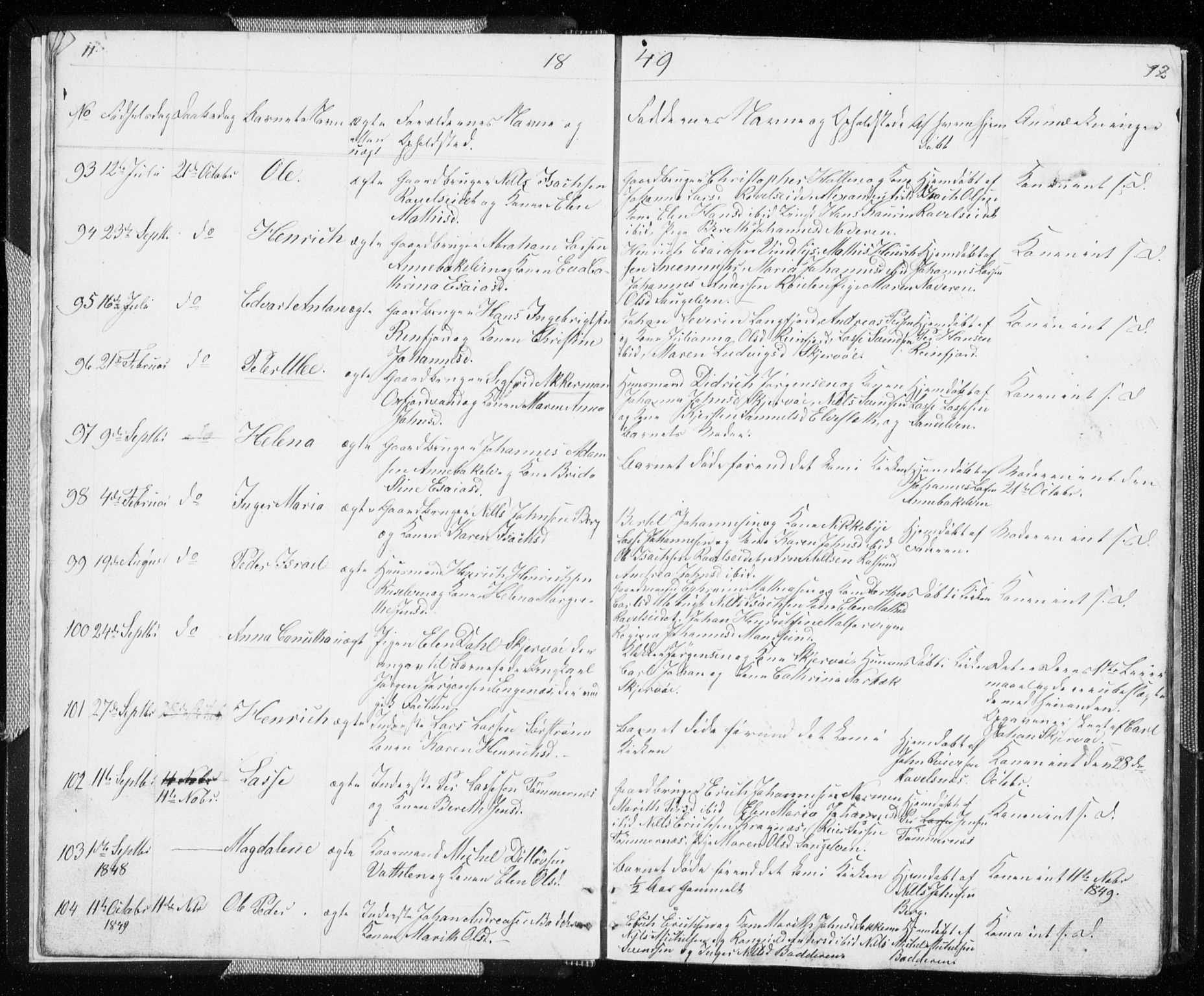 Skjervøy sokneprestkontor, SATØ/S-1300/H/Ha/Hab/L0003klokker: Parish register (copy) no. 3, 1849-1861, p. 11-12