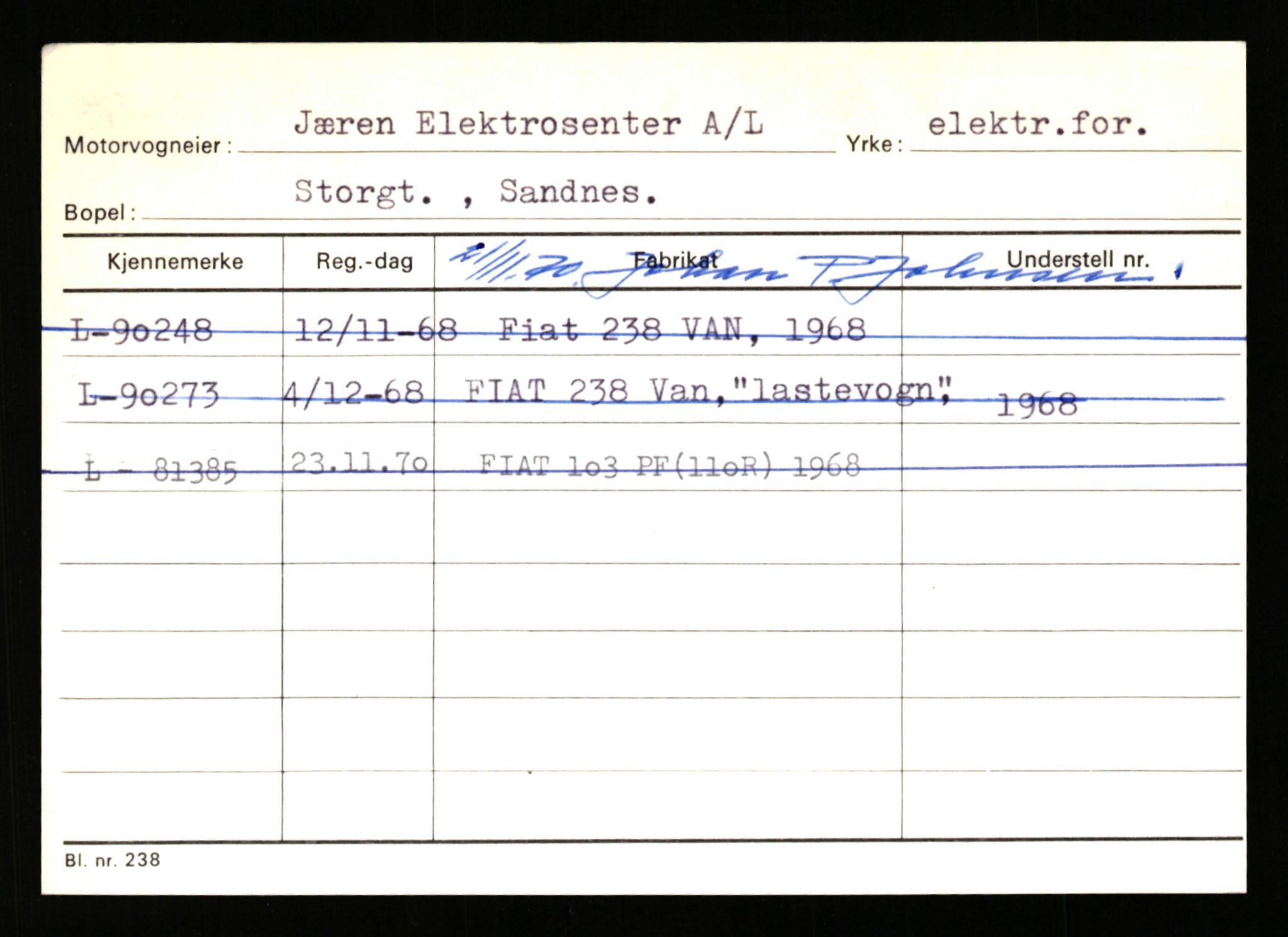 Stavanger trafikkstasjon, AV/SAST-A-101942/0/H/L0019: Jonassen - Kersbergen, 1930-1971, p. 1157