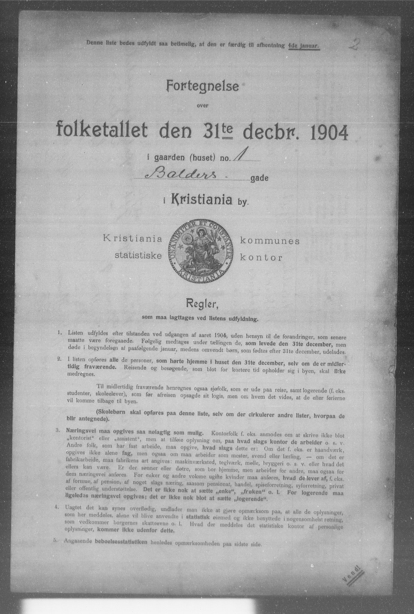OBA, Municipal Census 1904 for Kristiania, 1904, p. 747
