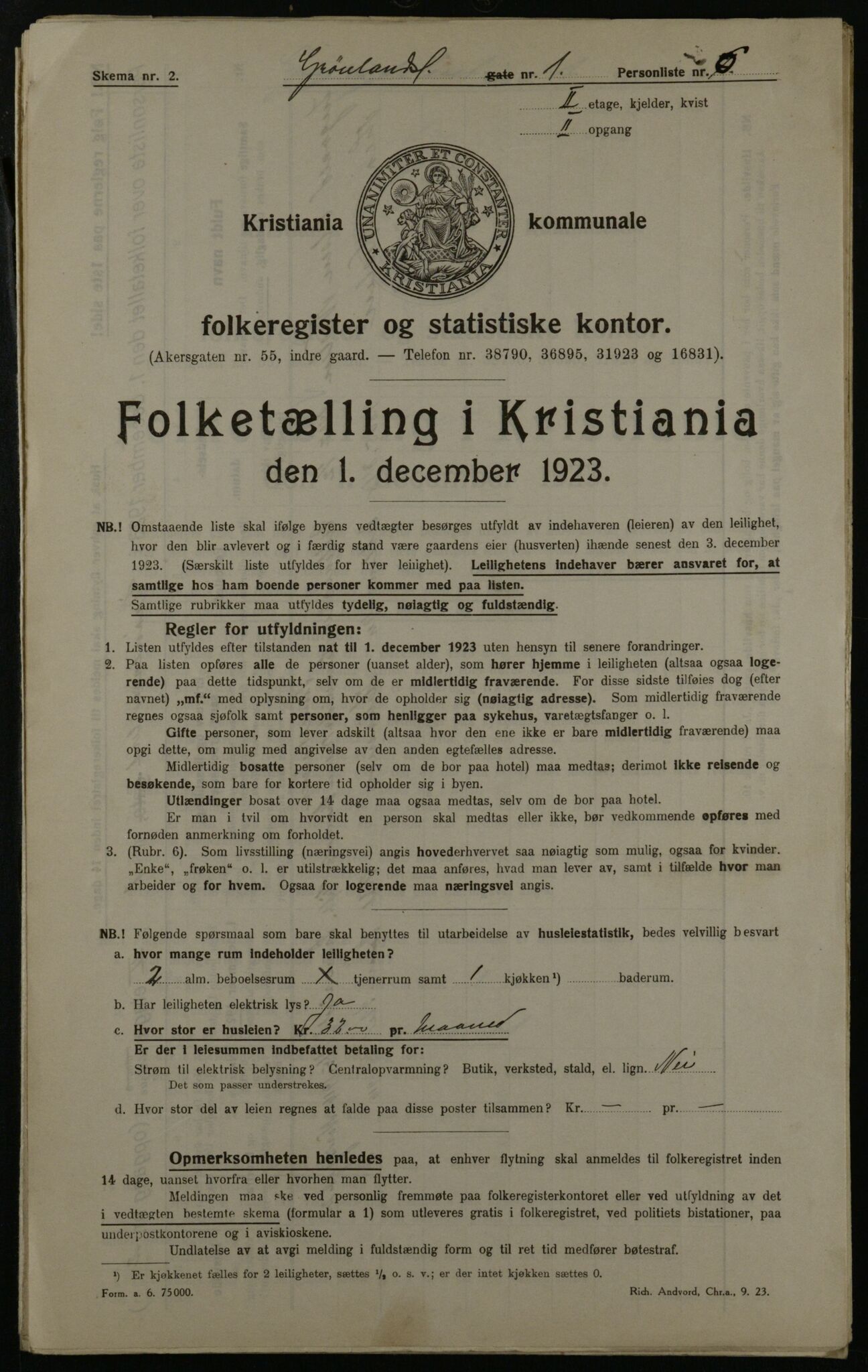 OBA, Municipal Census 1923 for Kristiania, 1923, p. 35380