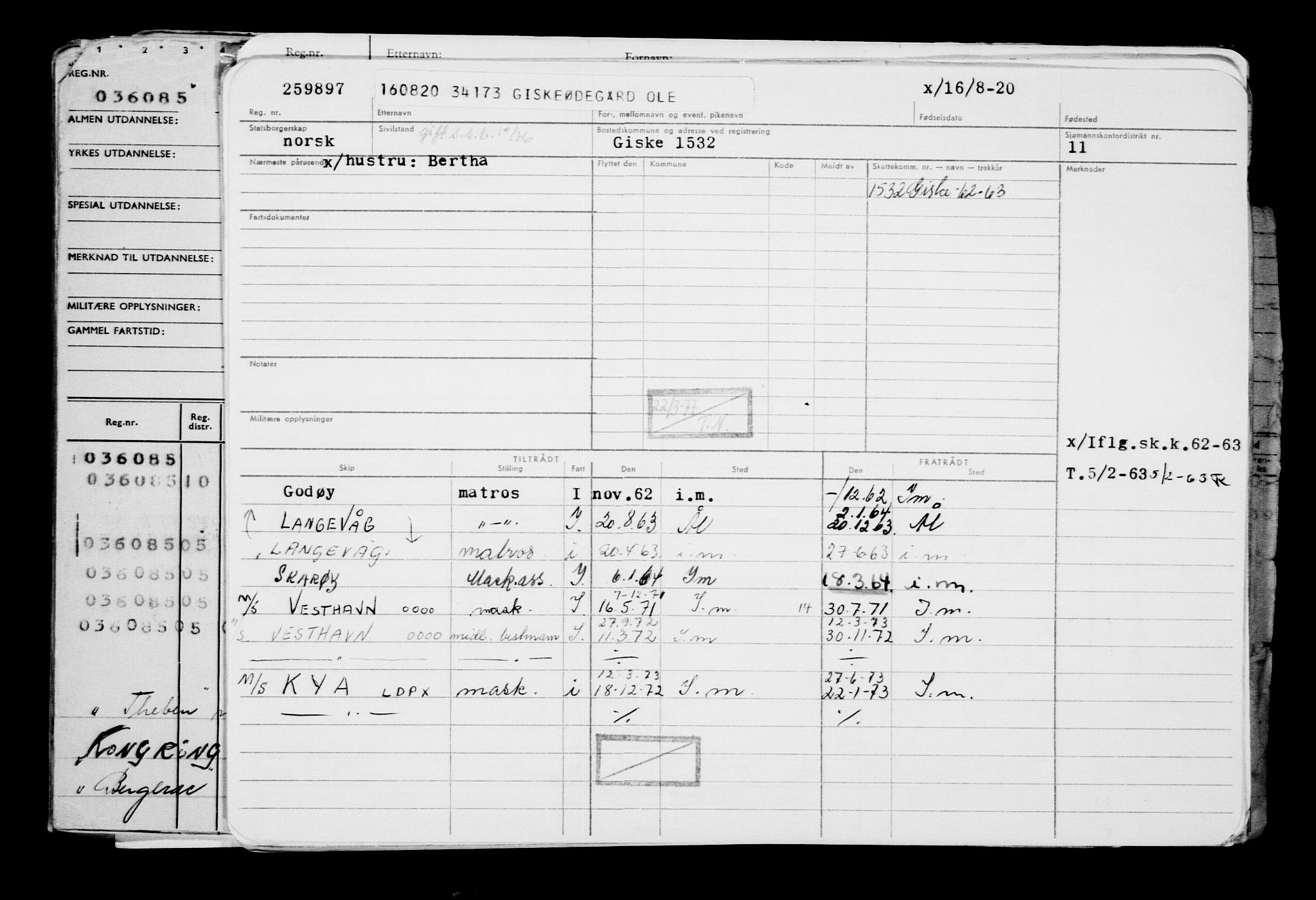 Direktoratet for sjømenn, AV/RA-S-3545/G/Gb/L0184: Hovedkort, 1920, p. 349