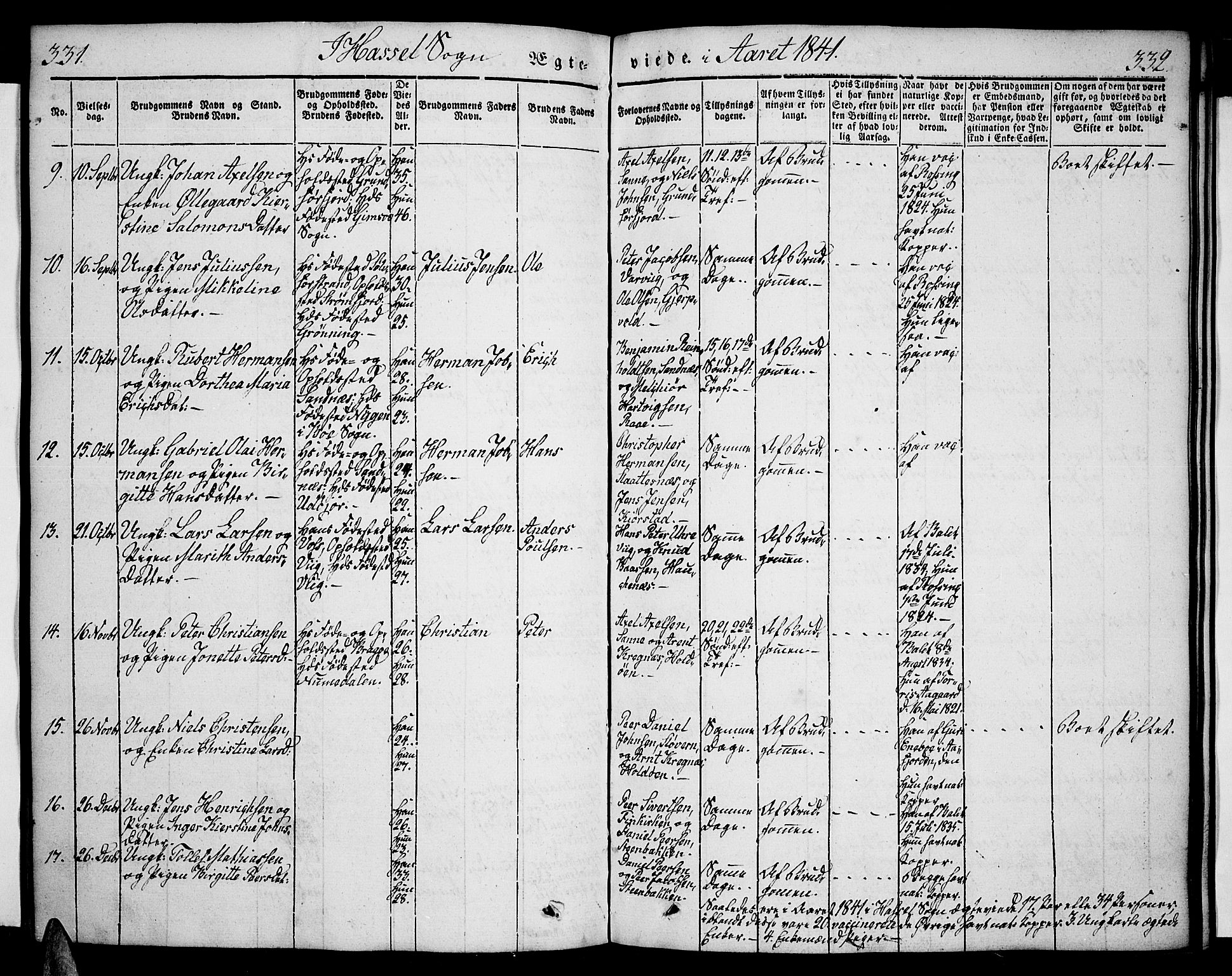 Ministerialprotokoller, klokkerbøker og fødselsregistre - Nordland, AV/SAT-A-1459/888/L1239: Parish register (official) no. 888A06 /1, 1837-1849, p. 331-332