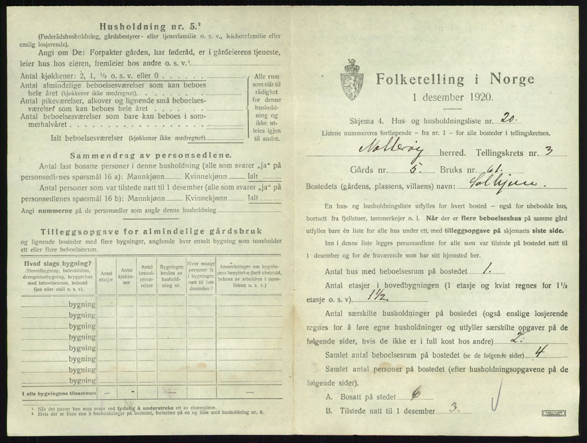 SAKO, 1920 census for Nøtterøy, 1920, p. 530