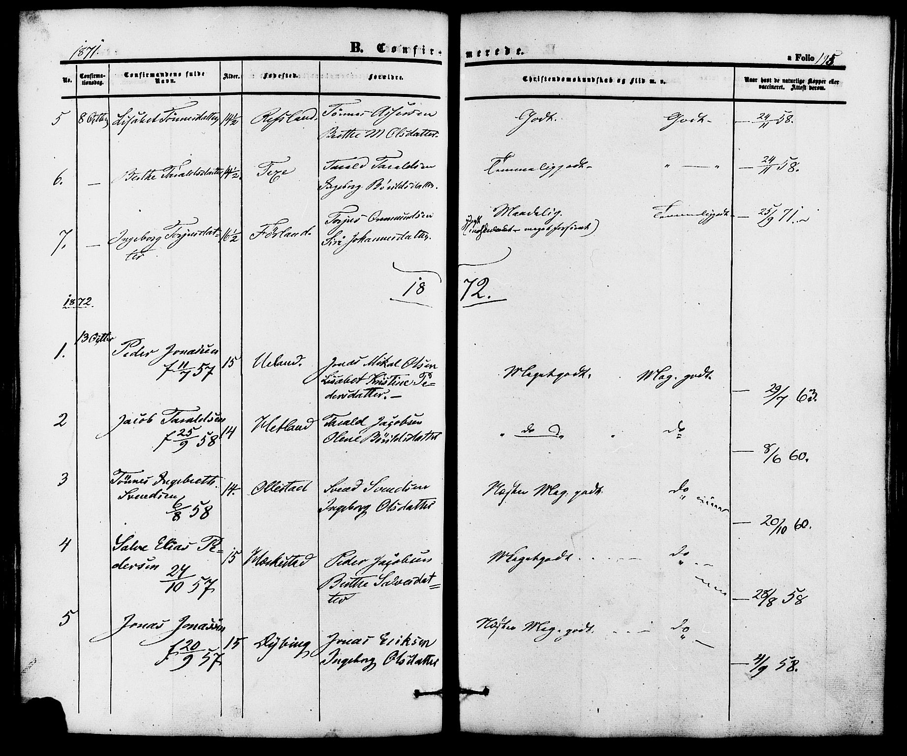 Lund sokneprestkontor, AV/SAST-A-101809/S06/L0010: Parish register (official) no. A 9, 1854-1886, p. 195