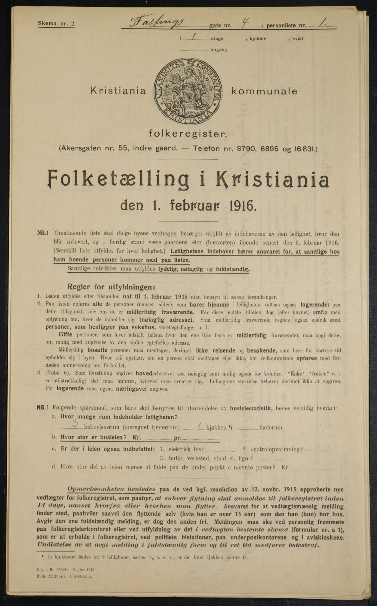 OBA, Municipal Census 1916 for Kristiania, 1916, p. 24016