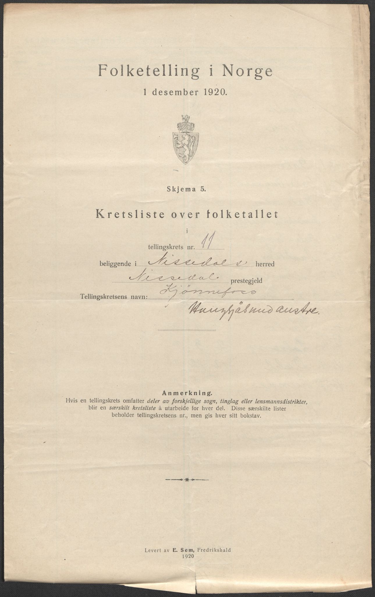 SAKO, 1920 census for Nissedal, 1920, p. 35