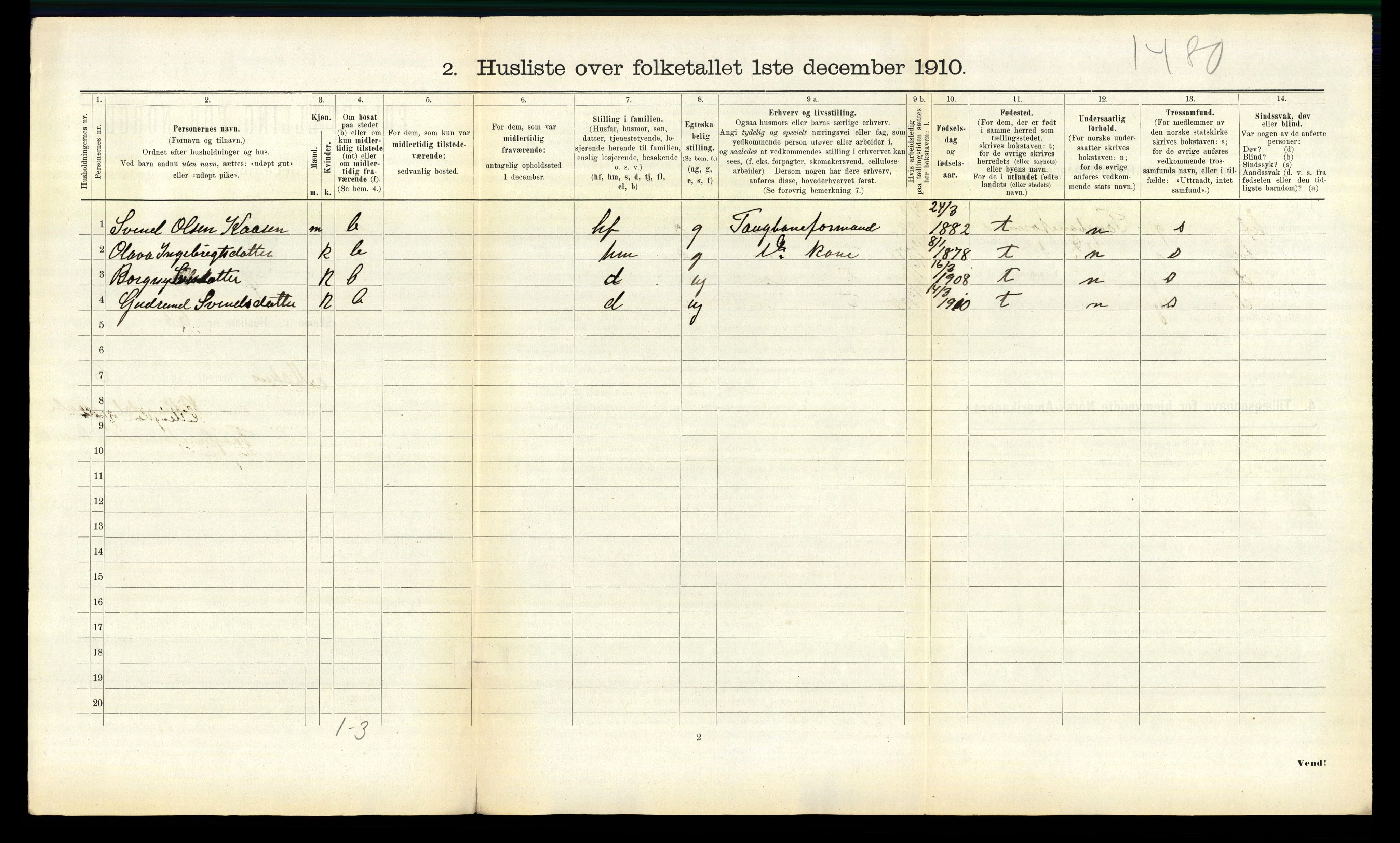 RA, 1910 census for Ålen, 1910, p. 526