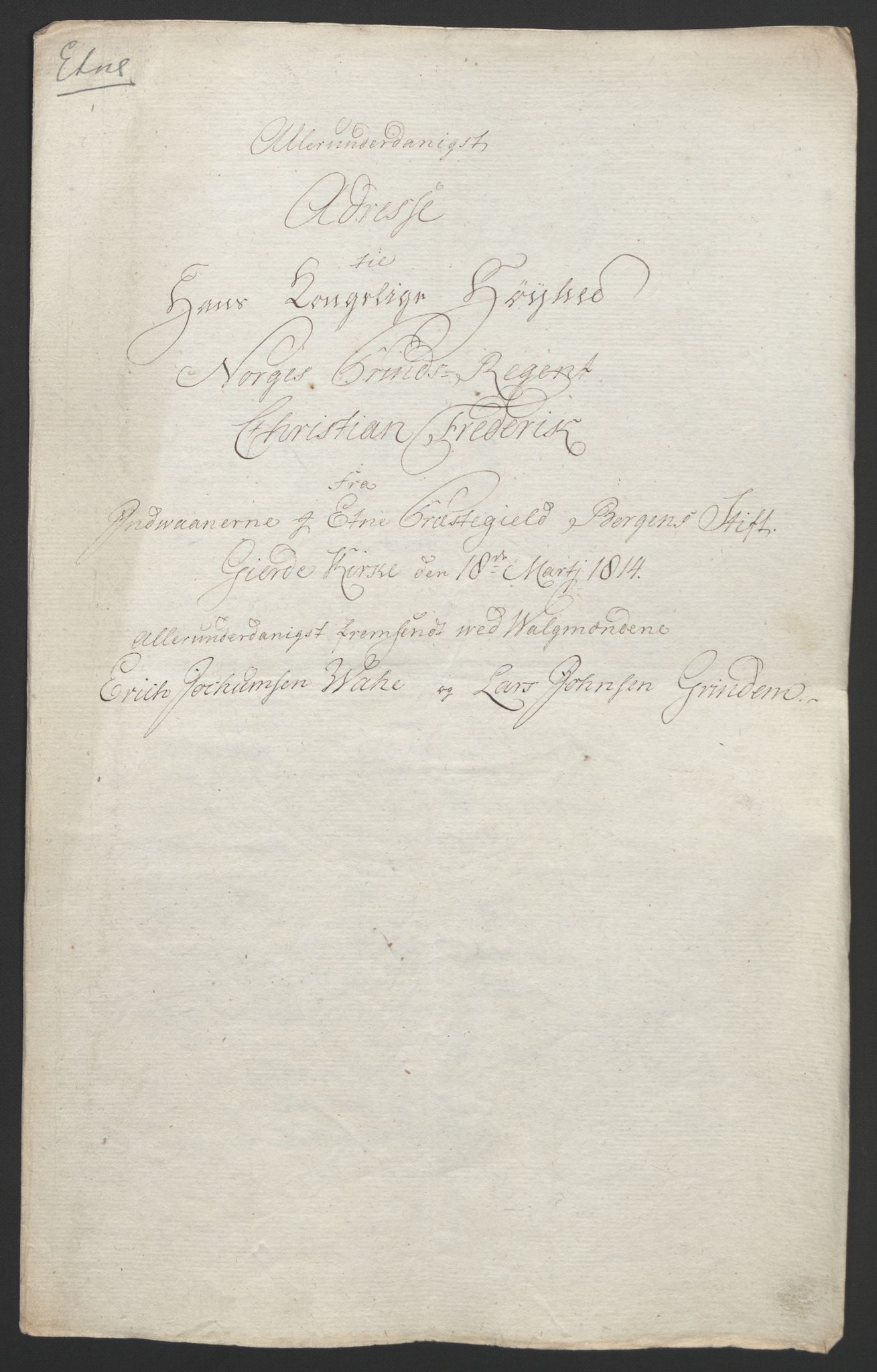 Statsrådssekretariatet, RA/S-1001/D/Db/L0008: Fullmakter for Eidsvollsrepresentantene i 1814. , 1814, p. 269