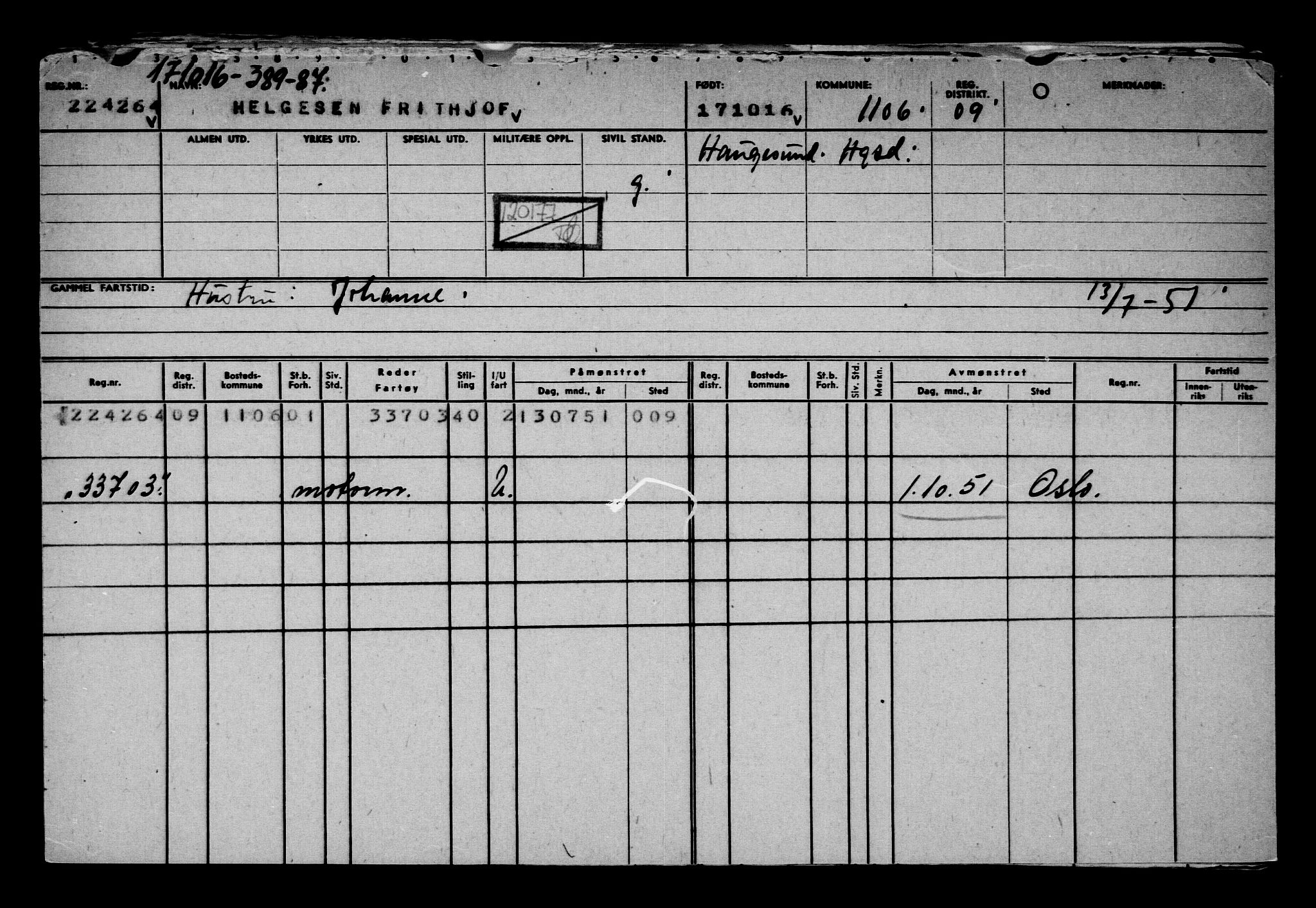 Direktoratet for sjømenn, AV/RA-S-3545/G/Gb/L0143: Hovedkort, 1916, p. 267