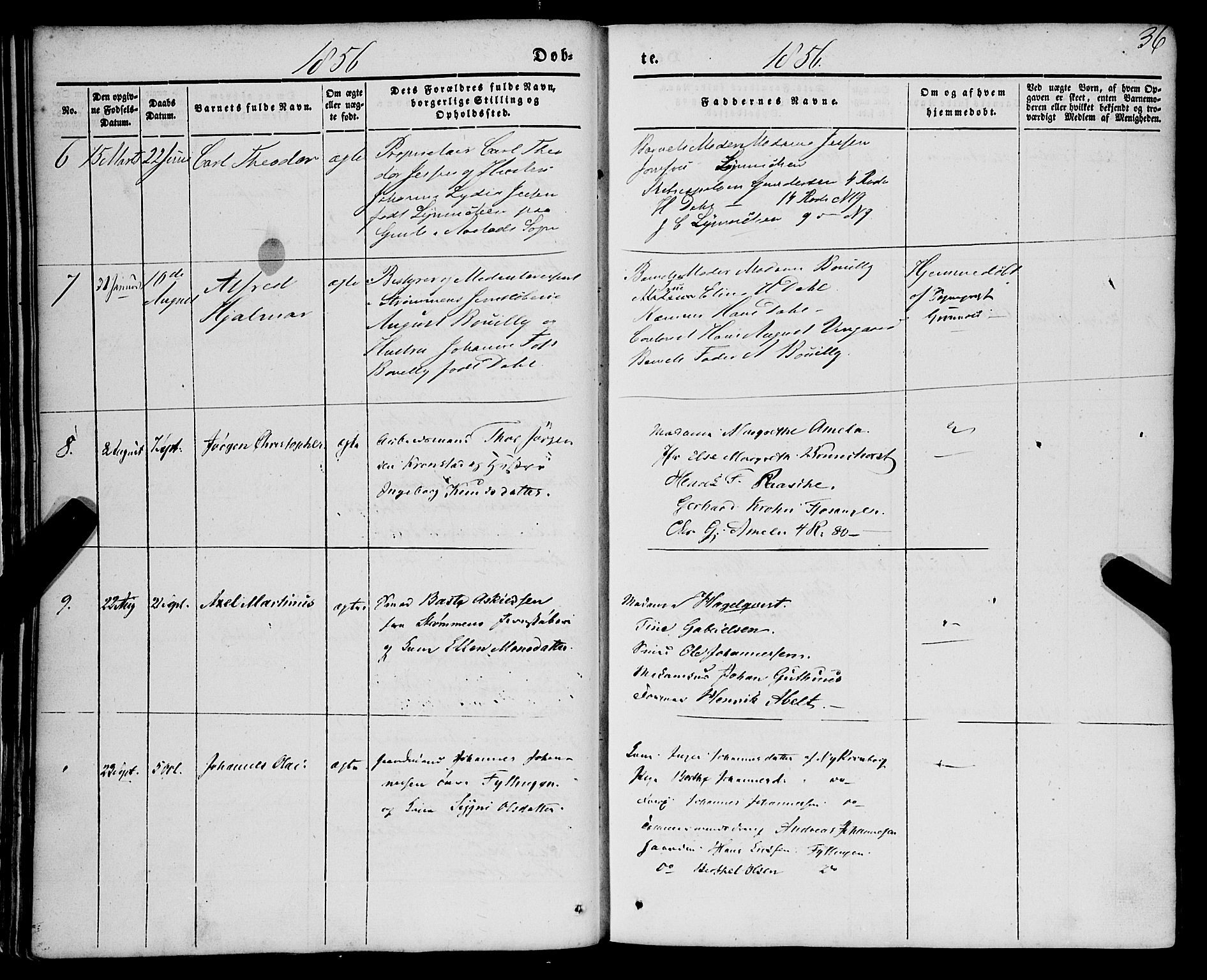 St. Jørgens hospital og Årstad sokneprestembete, AV/SAB-A-99934: Parish register (official) no. A 4, 1844-1863, p. 36