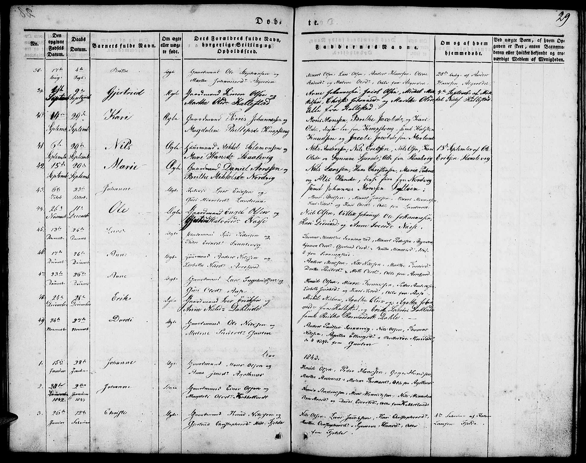 Fjell sokneprestembete, SAB/A-75301/H/Haa: Parish register (official) no. A 1, 1835-1850, p. 29