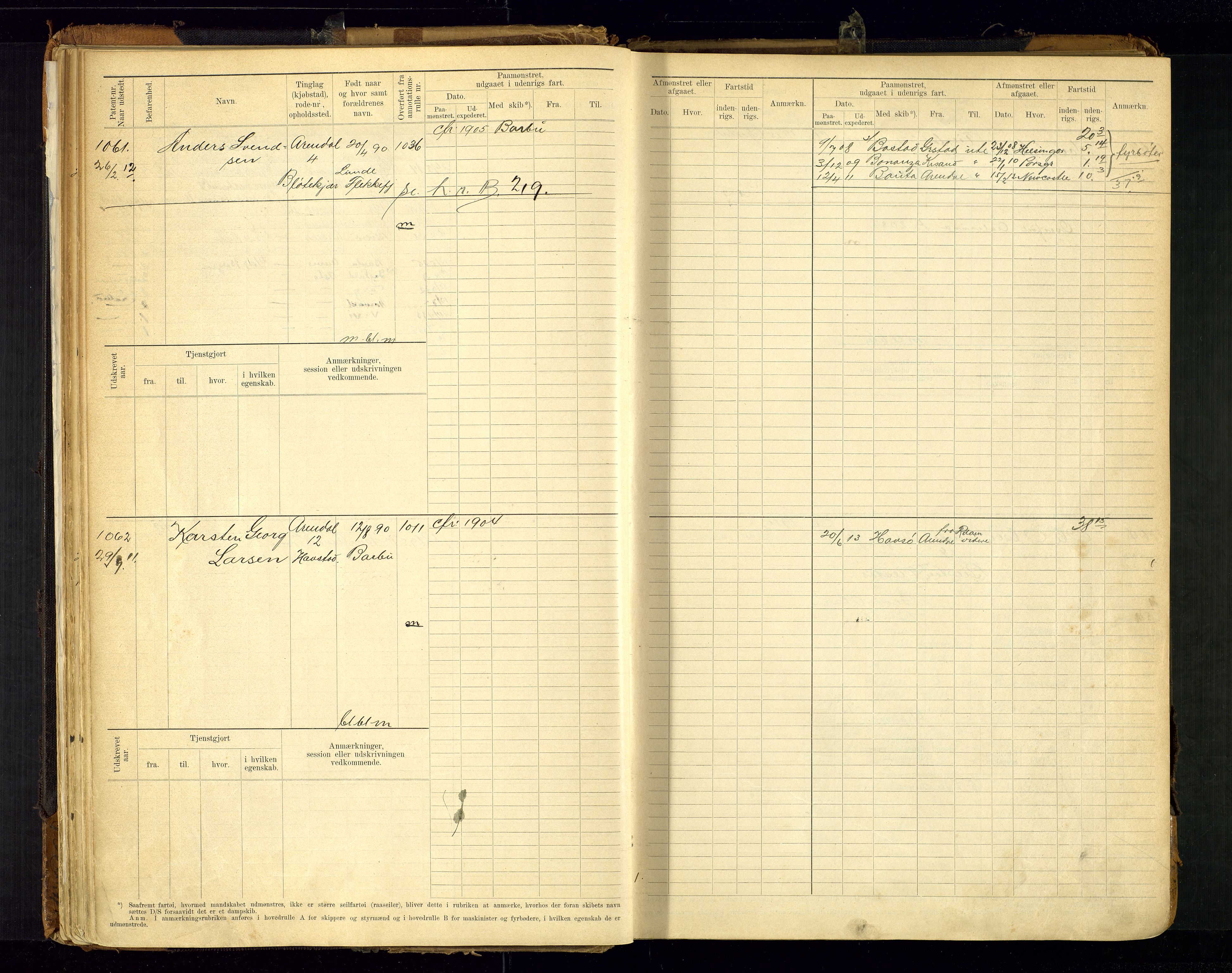 Arendal mønstringskrets, SAK/2031-0012/F/Fb/L0021: Hovedrulle A nr 969-1465, S-19, 1910-1914, p. 51