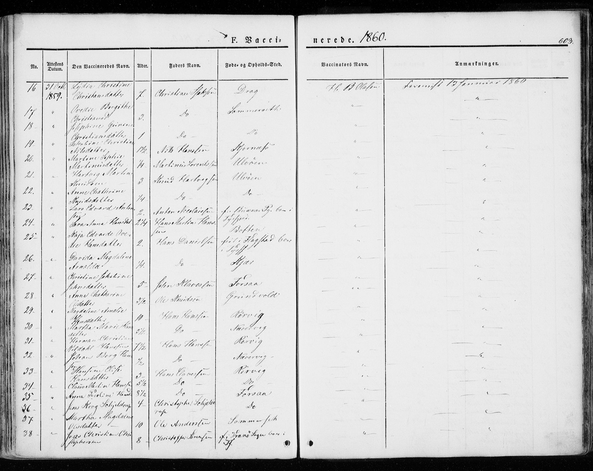 Ministerialprotokoller, klokkerbøker og fødselsregistre - Nordland, AV/SAT-A-1459/872/L1033: Parish register (official) no. 872A08, 1840-1863, p. 603