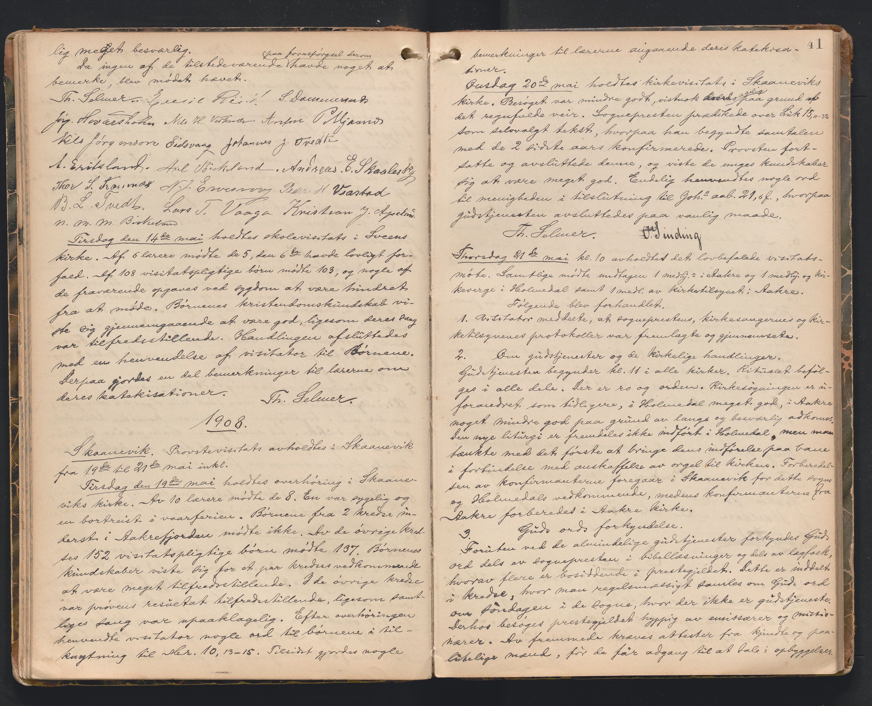 Søndre Sunnhordland prosti, AV/SAB-A-99913/F/L0002: Visitasprotokoll, 1895-1967, p. 40b-41a