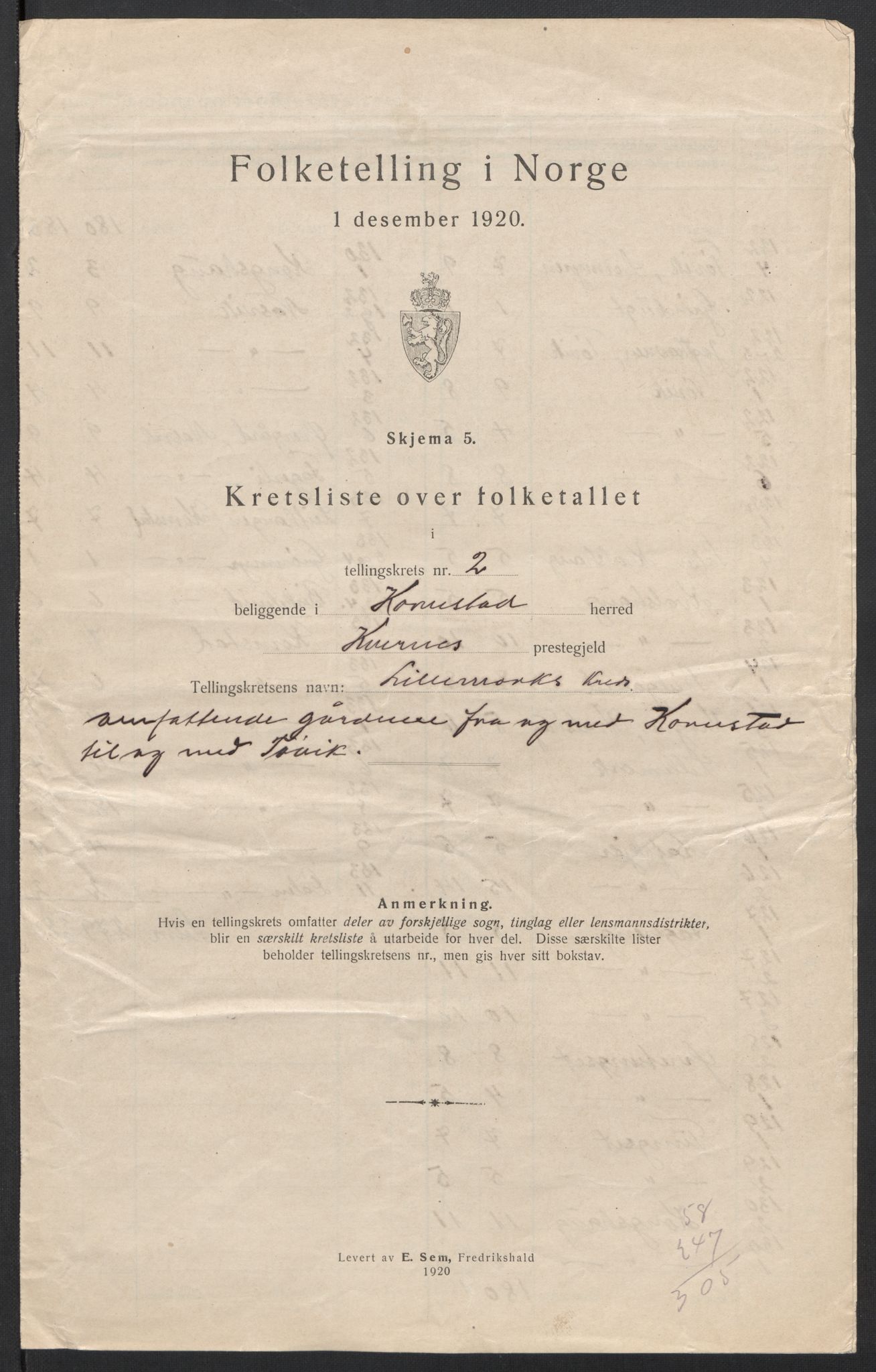 SAT, 1920 census for Kornstad, 1920, p. 9