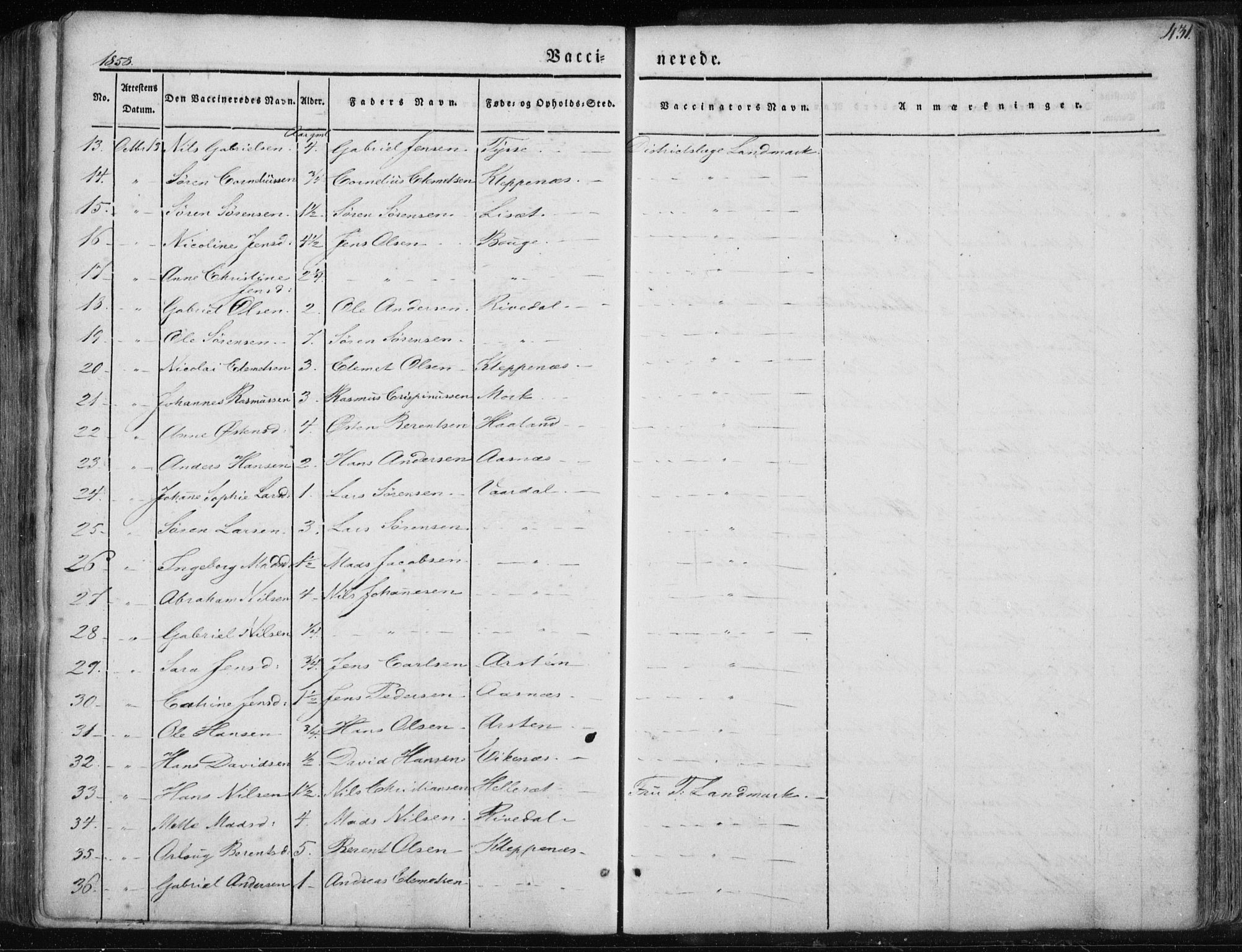 Fjaler sokneprestembete, SAB/A-79801/H/Haa/Haaa/L0006: Parish register (official) no. A 6, 1835-1884, p. 431