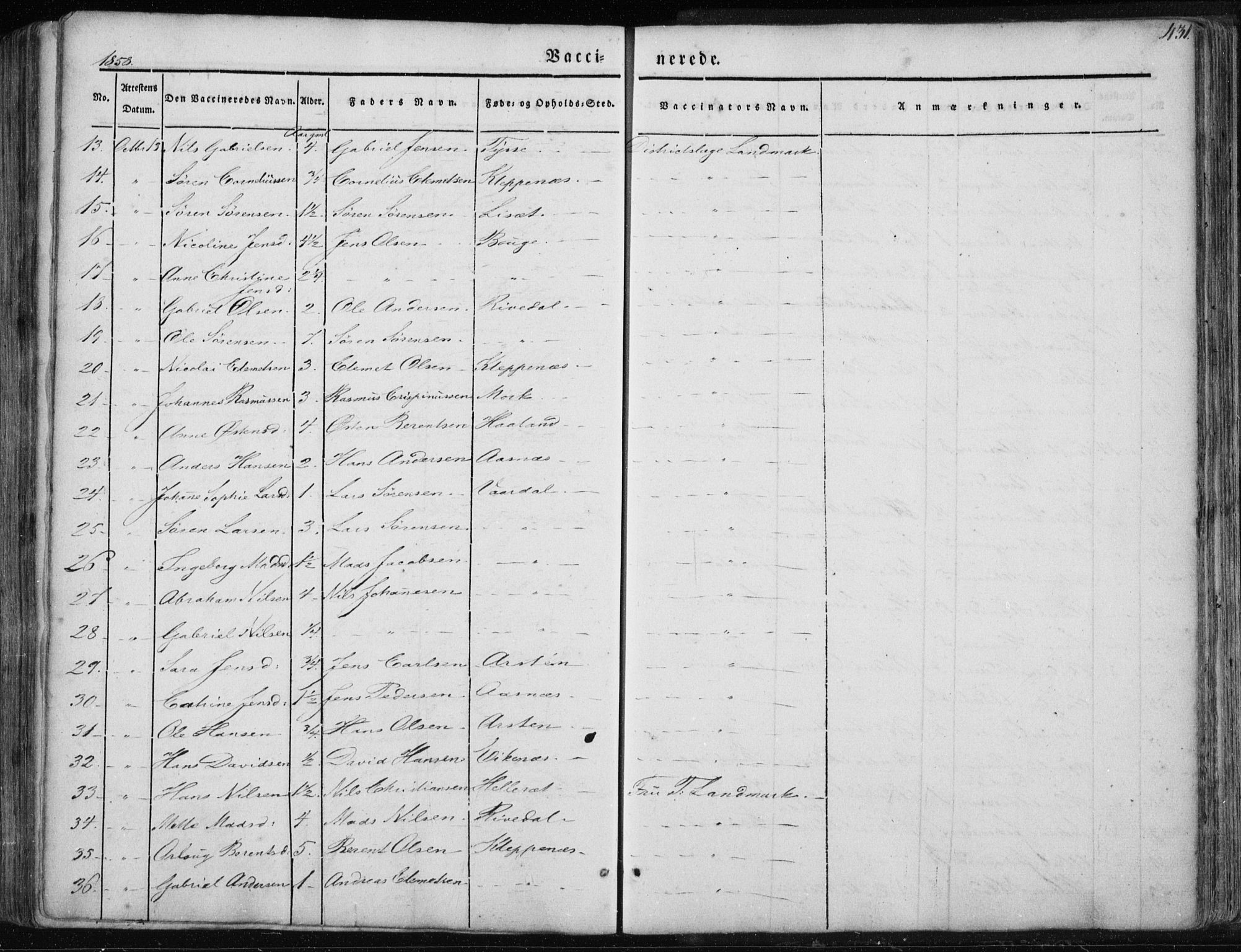 Fjaler sokneprestembete, AV/SAB-A-79801/H/Haa/Haaa/L0006: Parish register (official) no. A 6, 1835-1884, p. 431