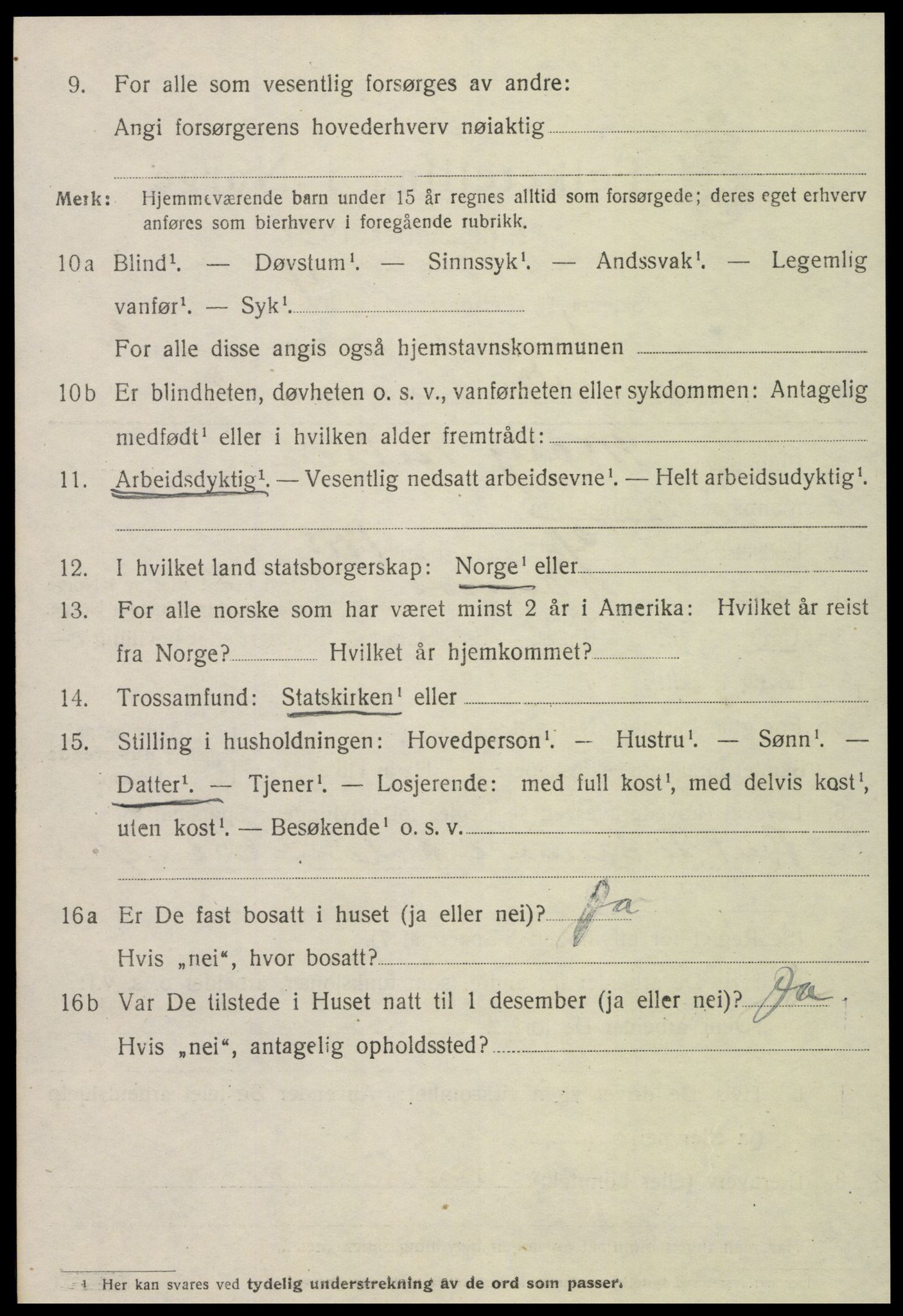 SAT, 1920 census for Namsos, 1920, p. 3714