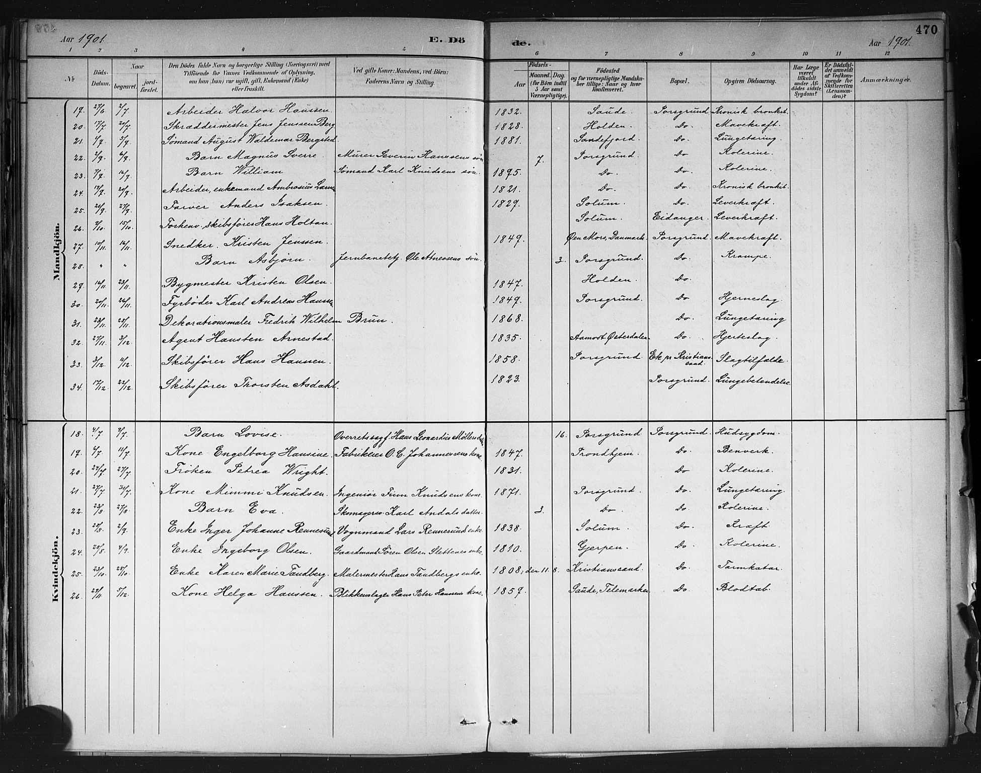 Porsgrunn kirkebøker , AV/SAKO-A-104/G/Gb/L0005: Parish register (copy) no. II 5, 1883-1915, p. 470