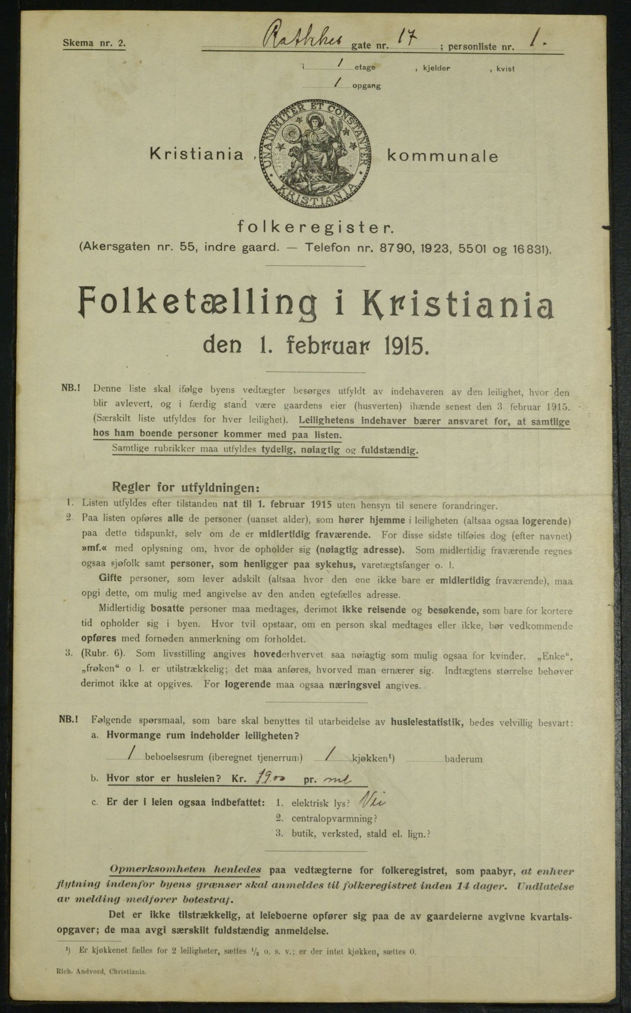 OBA, Municipal Census 1915 for Kristiania, 1915, p. 82377