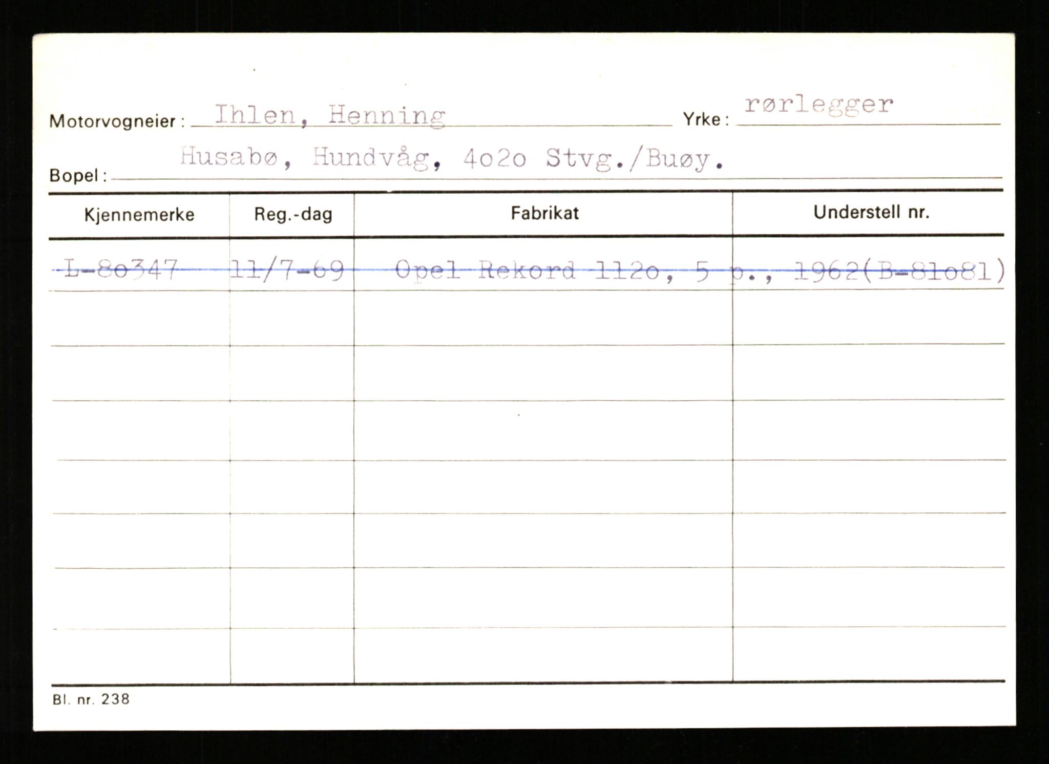 Stavanger trafikkstasjon, SAST/A-101942/0/H/L0017: Høymark - Isaksen, 1930-1971, p. 2378