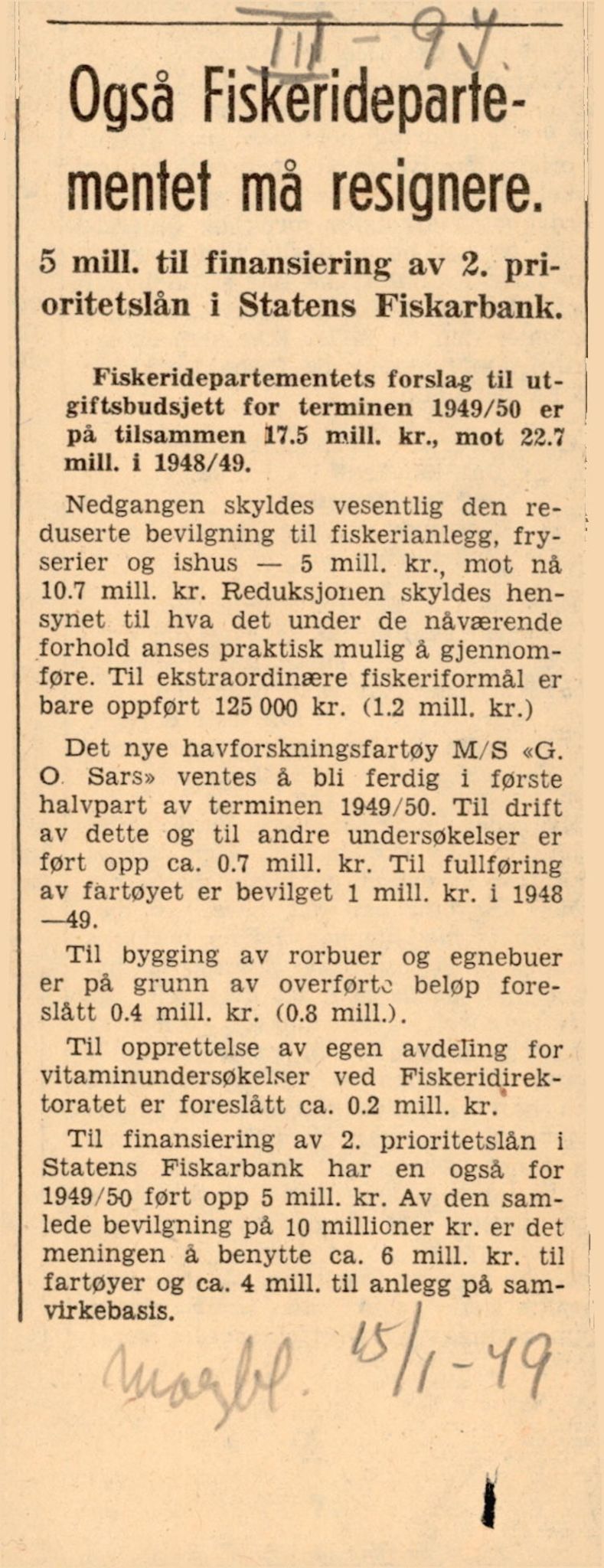 Finnmarkskontorets presse- og opplysningsarkiv , FMFB/A-1198/E/L0005/0009/0009: 3. Gjenreinisng / Fiske