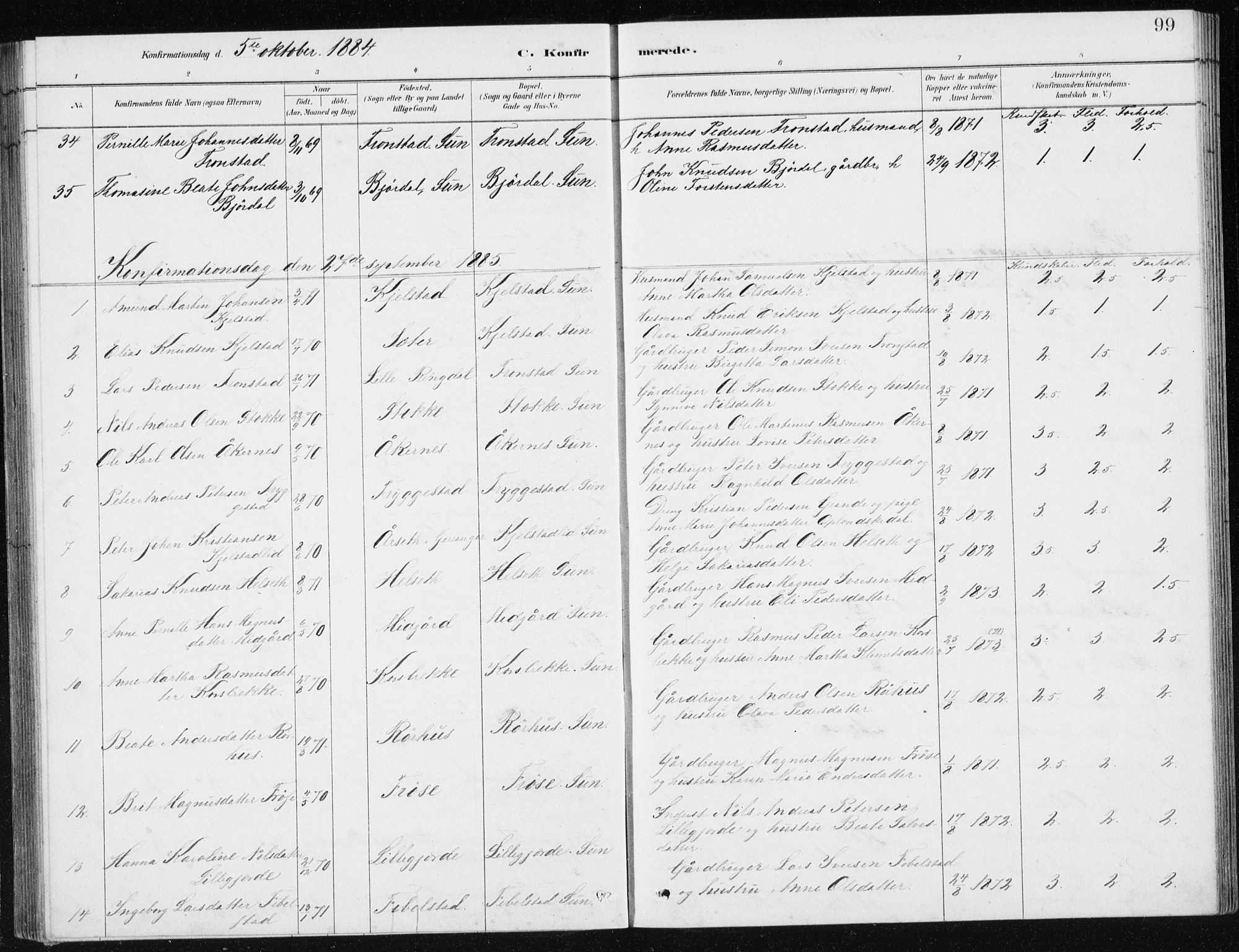 Ministerialprotokoller, klokkerbøker og fødselsregistre - Møre og Romsdal, AV/SAT-A-1454/517/L0230: Parish register (copy) no. 517C03, 1879-1912, p. 99