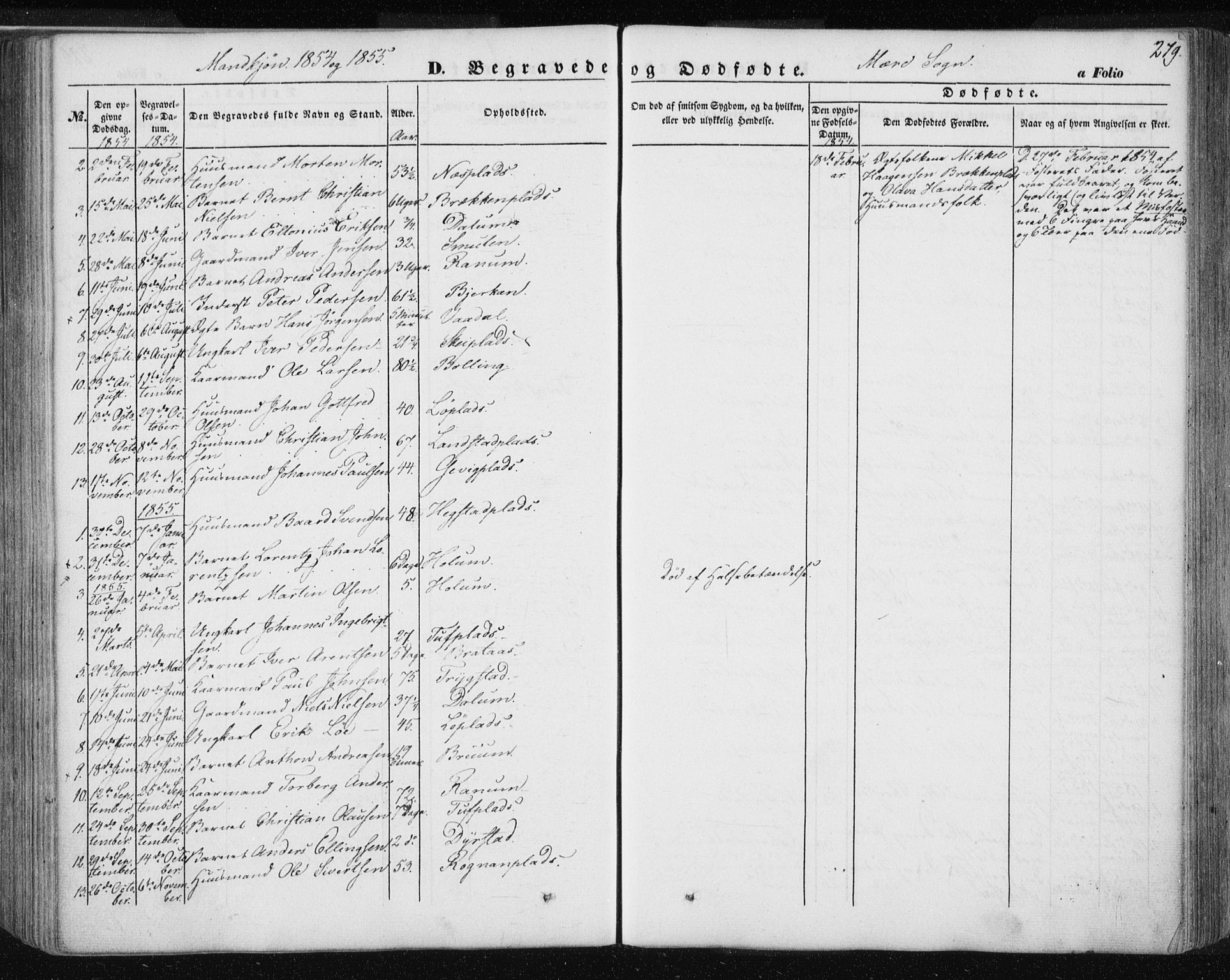 Ministerialprotokoller, klokkerbøker og fødselsregistre - Nord-Trøndelag, SAT/A-1458/735/L0342: Parish register (official) no. 735A07 /1, 1849-1862, p. 279