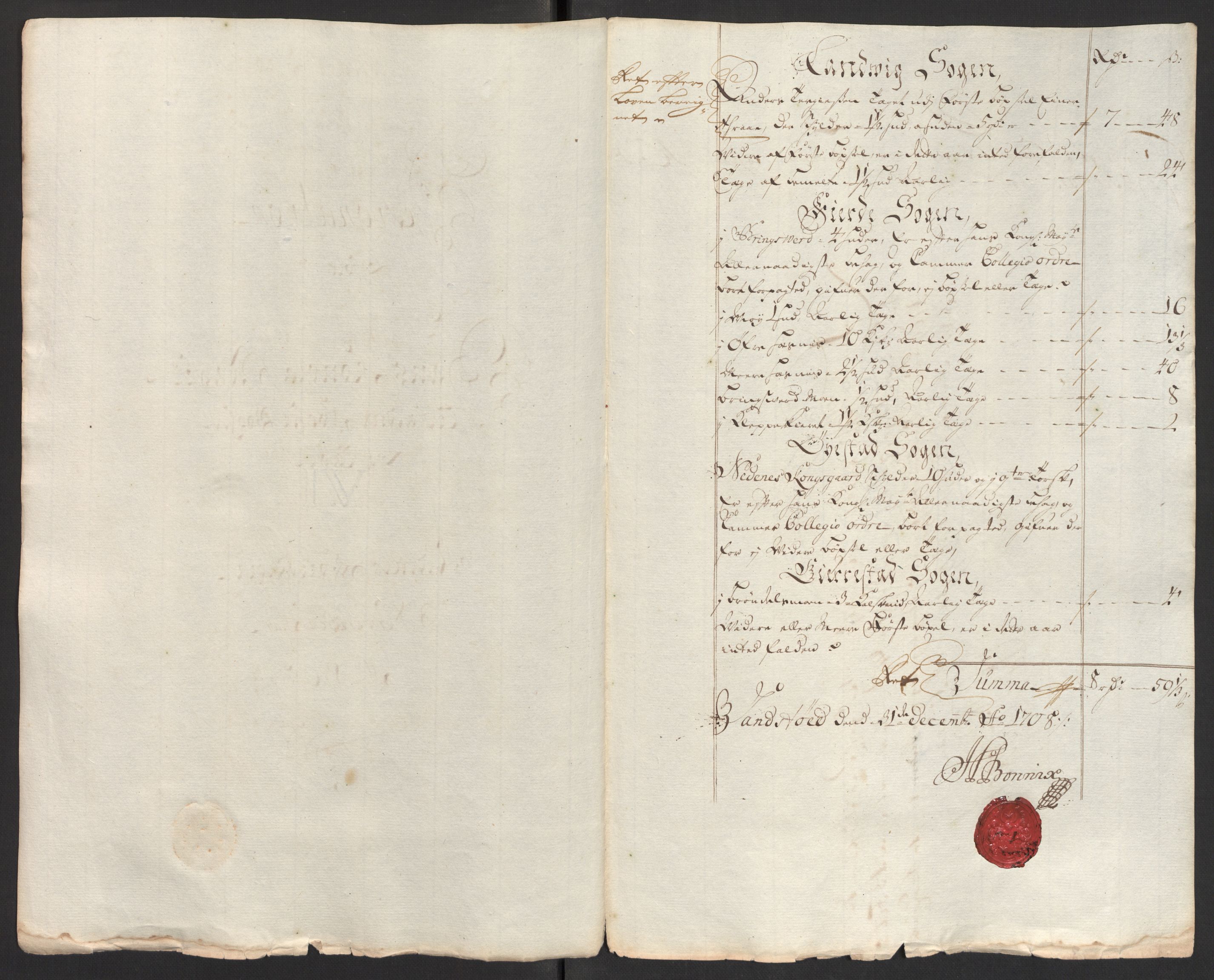 Rentekammeret inntil 1814, Reviderte regnskaper, Fogderegnskap, AV/RA-EA-4092/R39/L2318: Fogderegnskap Nedenes, 1706-1709, p. 259