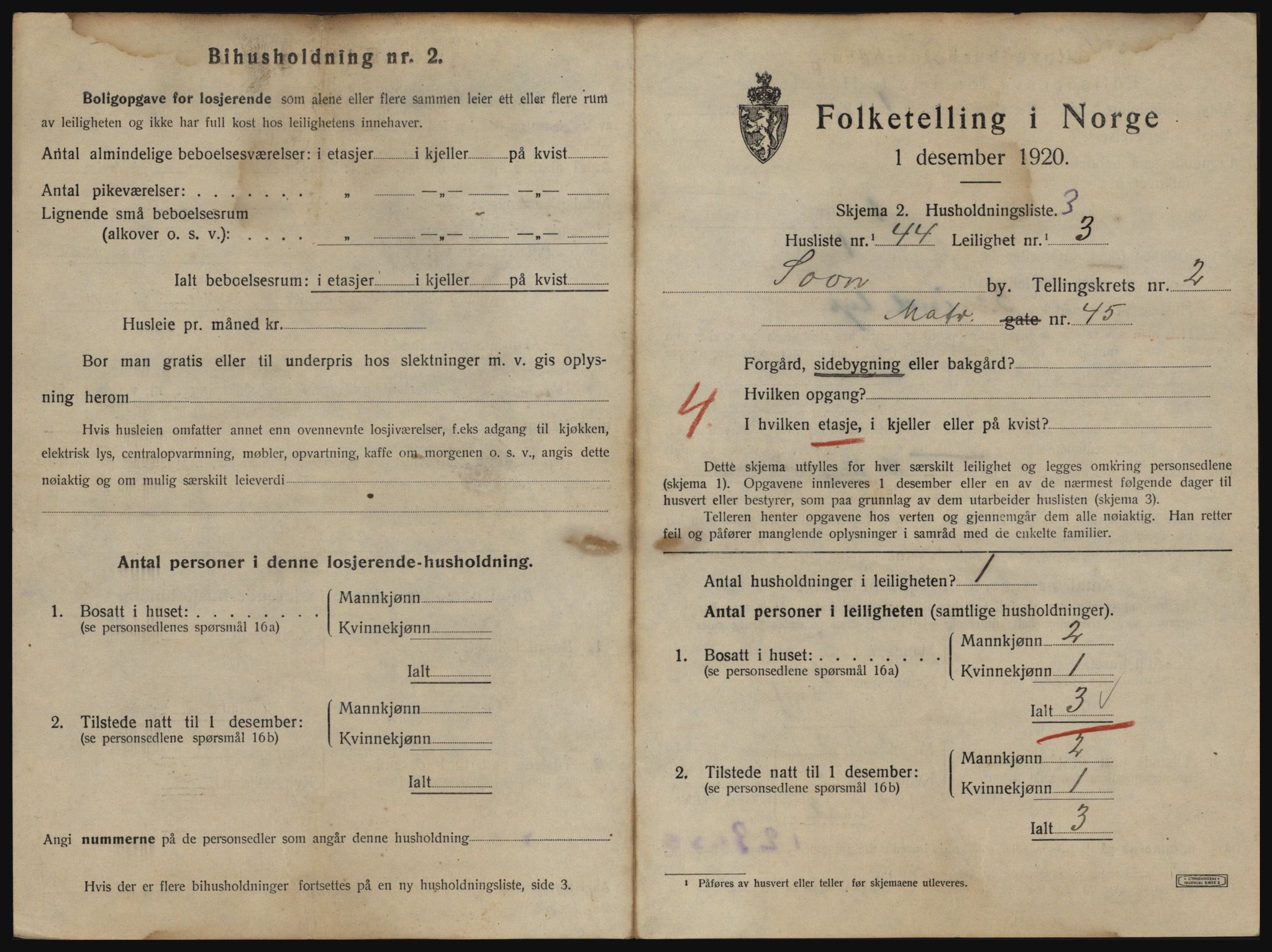 SAO, 1920 census for Son, 1920, p. 556