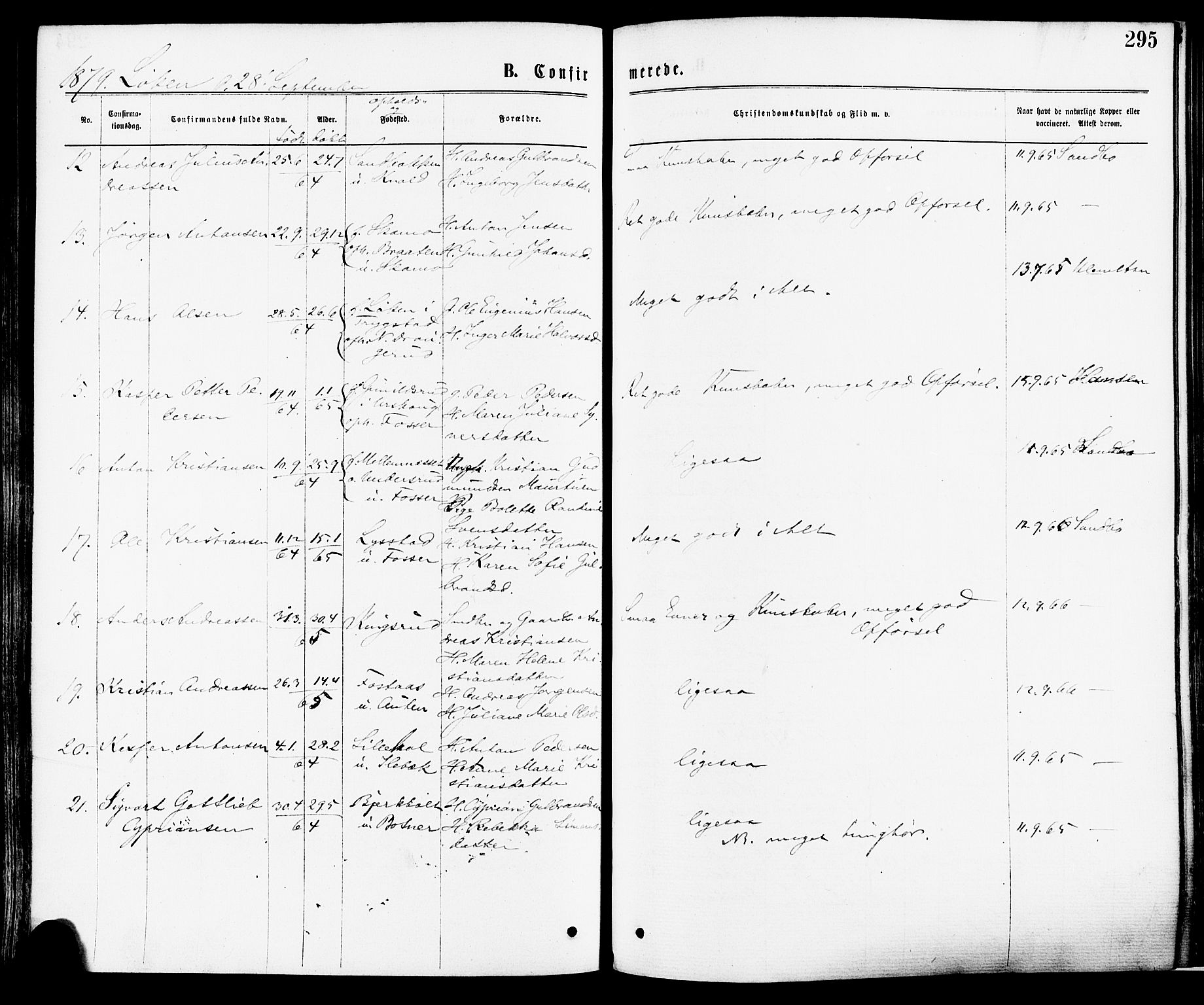 Høland prestekontor Kirkebøker, SAO/A-10346a/F/Fa/L0012.a: Parish register (official) no. I 12A, 1869-1879, p. 295