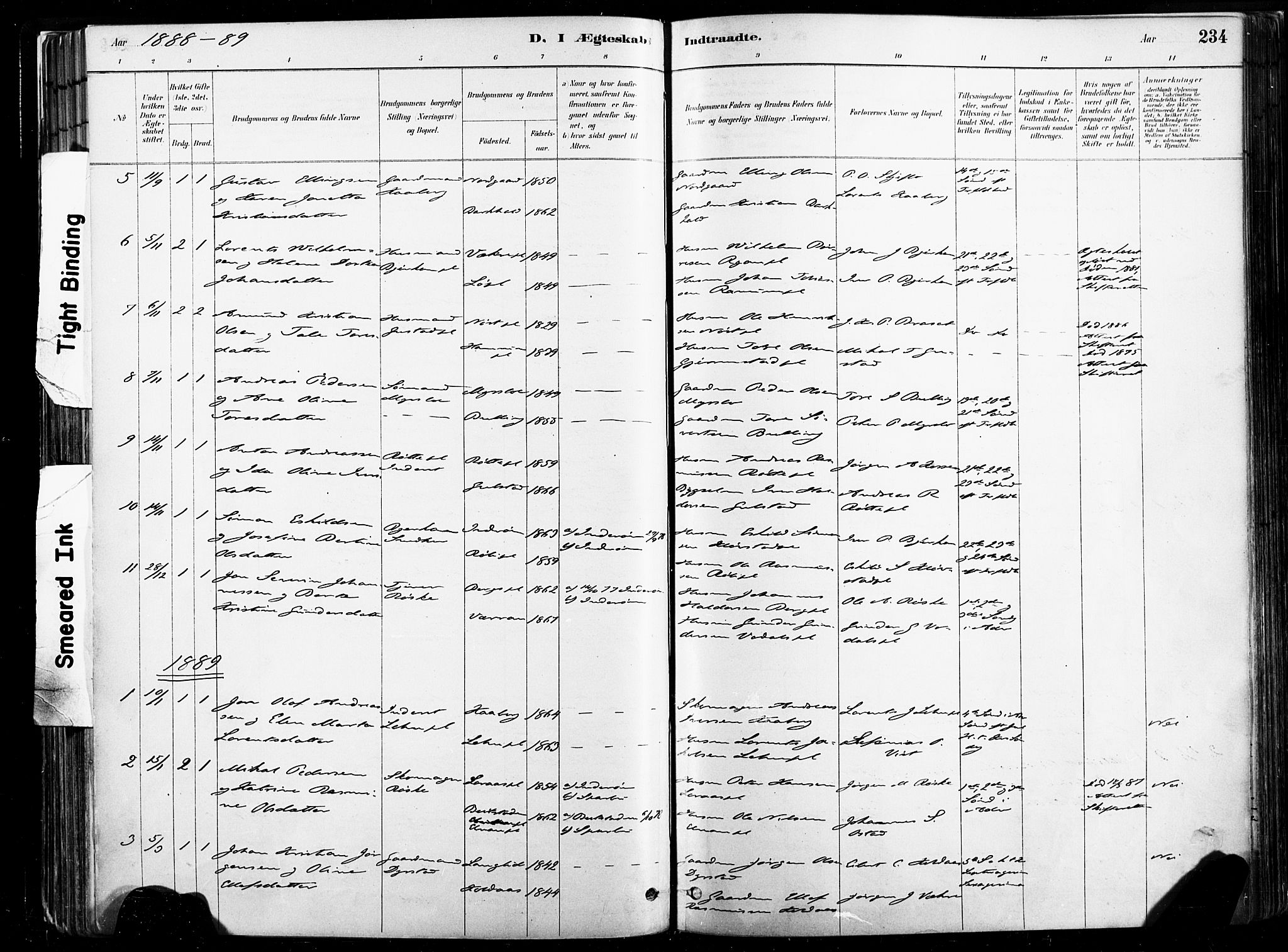 Ministerialprotokoller, klokkerbøker og fødselsregistre - Nord-Trøndelag, SAT/A-1458/735/L0351: Parish register (official) no. 735A10, 1884-1908, p. 234