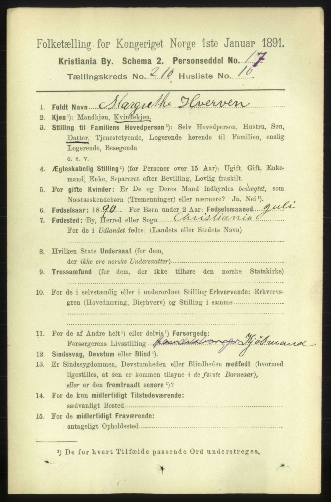 RA, 1891 census for 0301 Kristiania, 1891, p. 125828