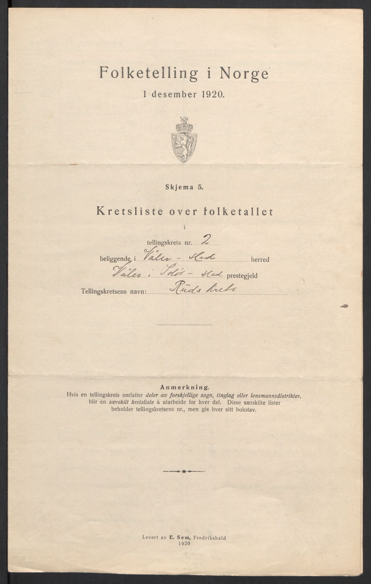 SAH, 1920 census for Våler (Hedmark), 1920, p. 10