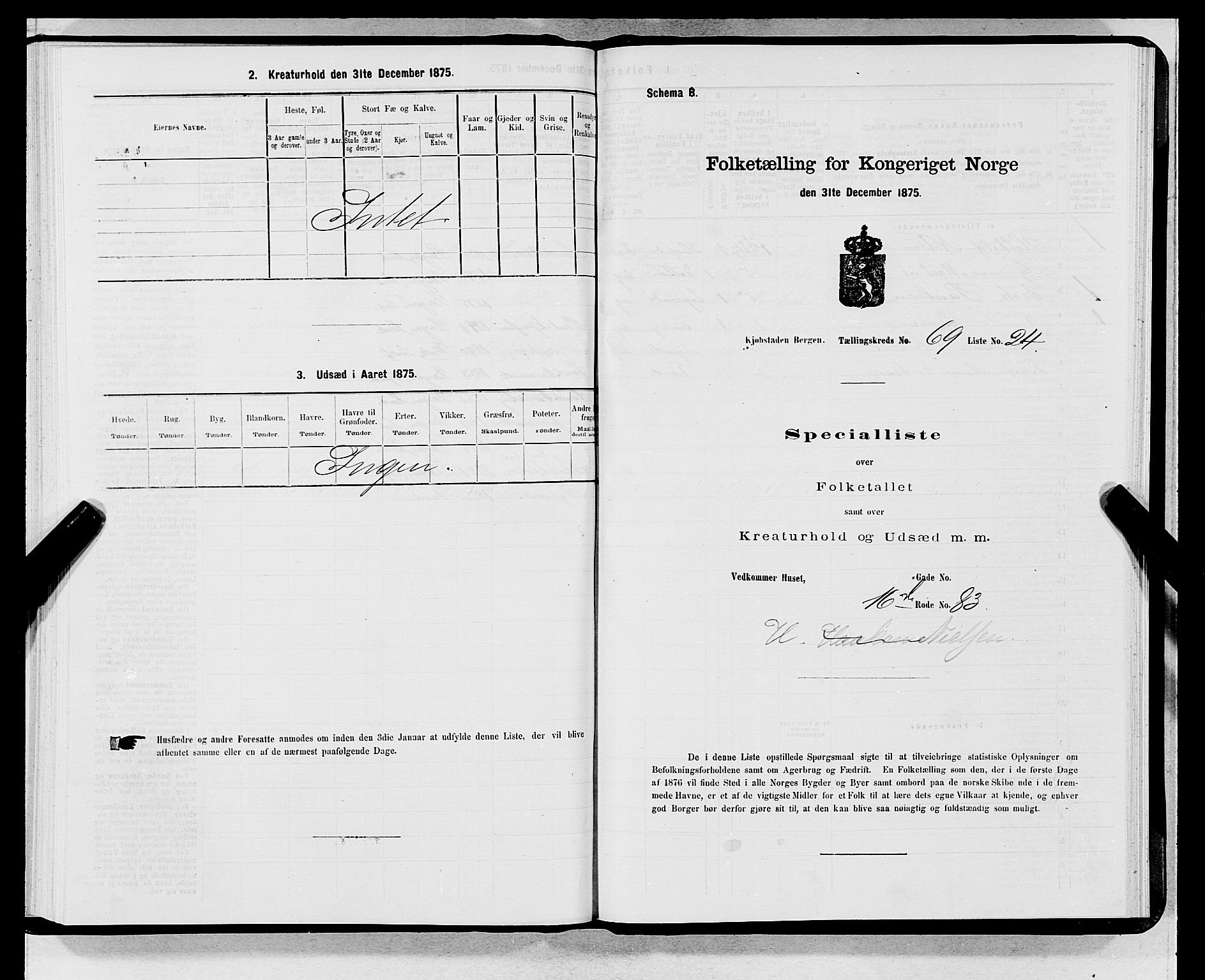 SAB, 1875 census for 1301 Bergen, 1875, p. 3703