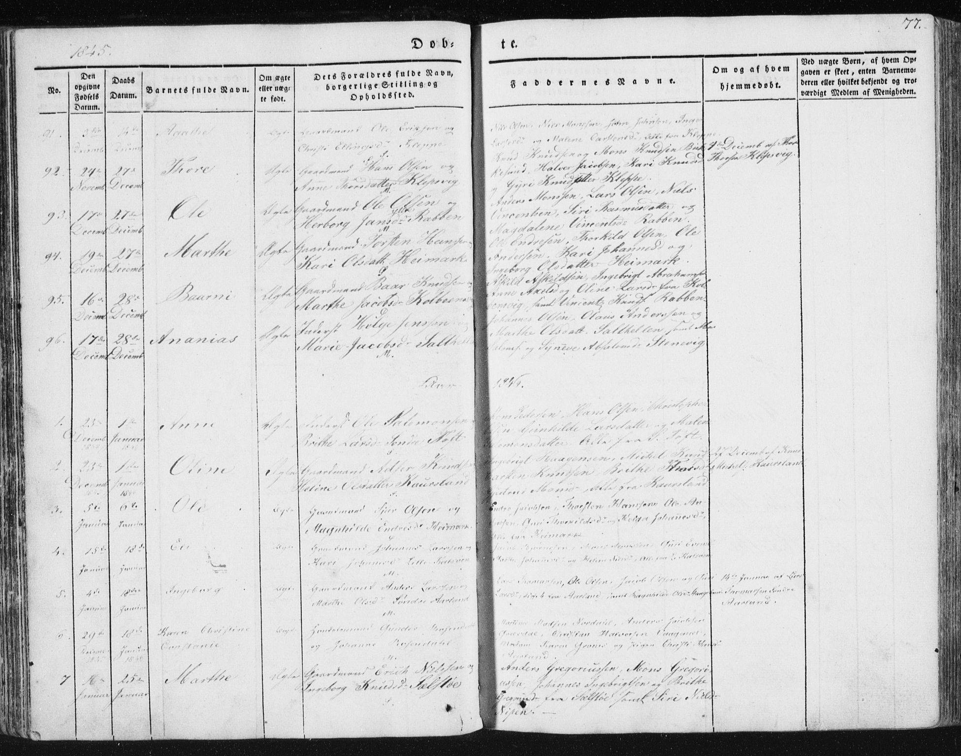 Sund sokneprestembete, AV/SAB-A-99930: Parish register (official) no. A 13, 1835-1849, p. 77