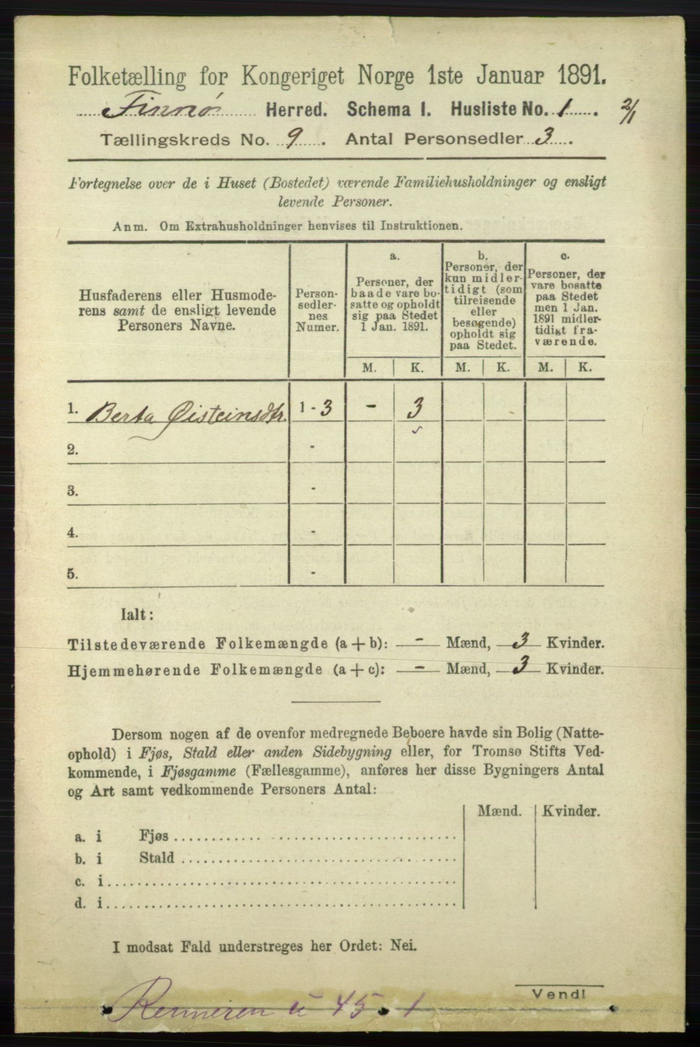 RA, 1891 census for 1141 Finnøy, 1891, p. 1848