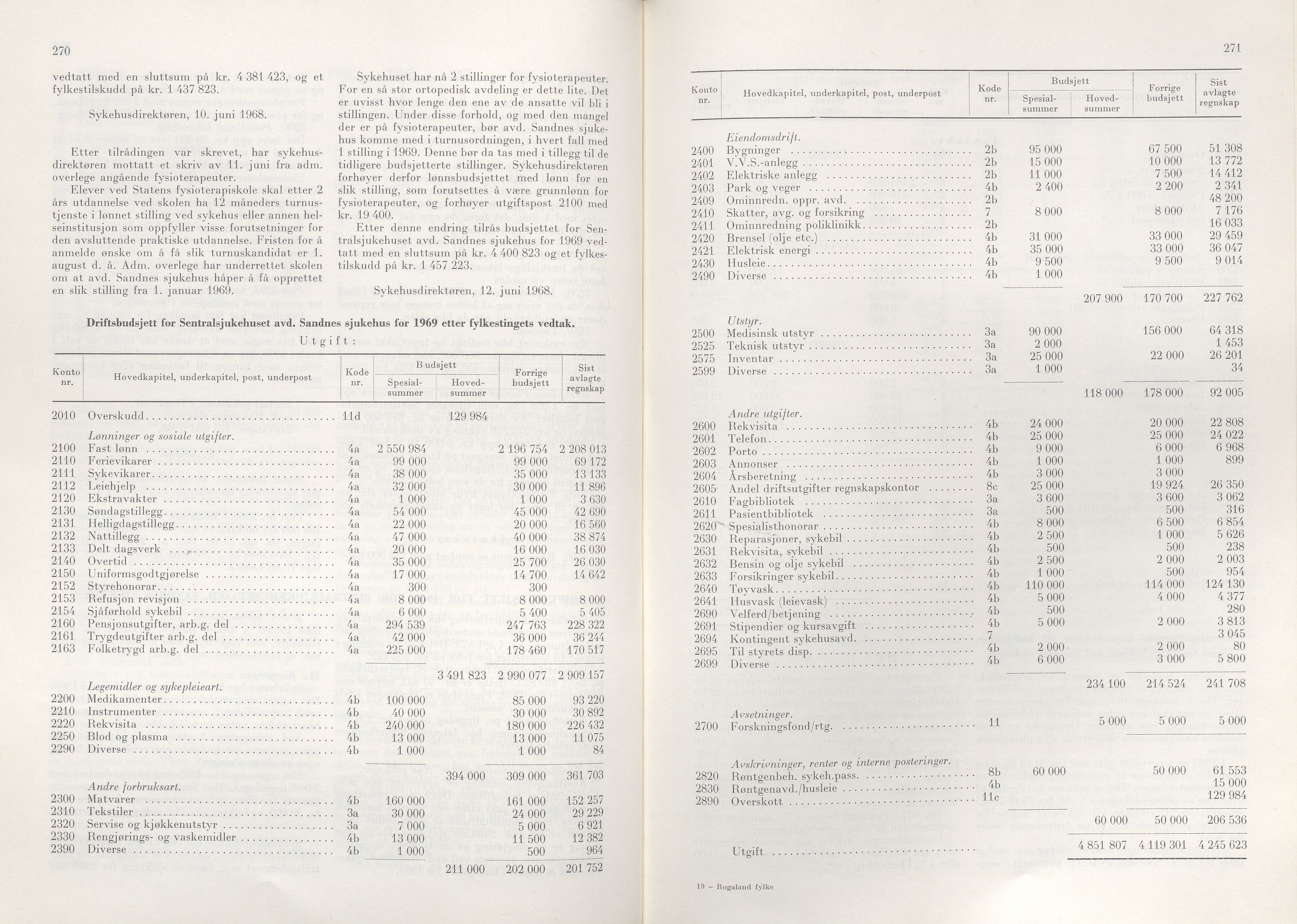 Rogaland fylkeskommune - Fylkesrådmannen , IKAR/A-900/A/Aa/Aaa/L0088: Møtebok , 1968, p. 270-271