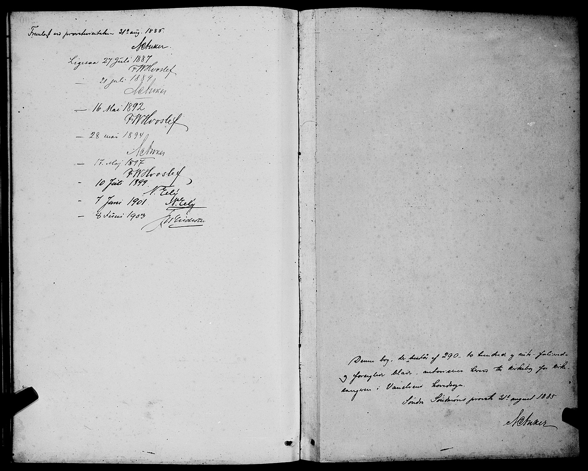 Ministerialprotokoller, klokkerbøker og fødselsregistre - Møre og Romsdal, AV/SAT-A-1454/501/L0017: Parish register (copy) no. 501C03, 1885-1901, p. 260