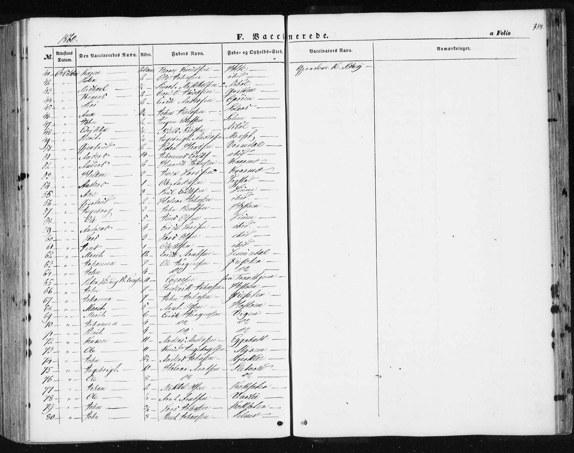 Ministerialprotokoller, klokkerbøker og fødselsregistre - Sør-Trøndelag, SAT/A-1456/668/L0806: Parish register (official) no. 668A06, 1854-1869, p. 388