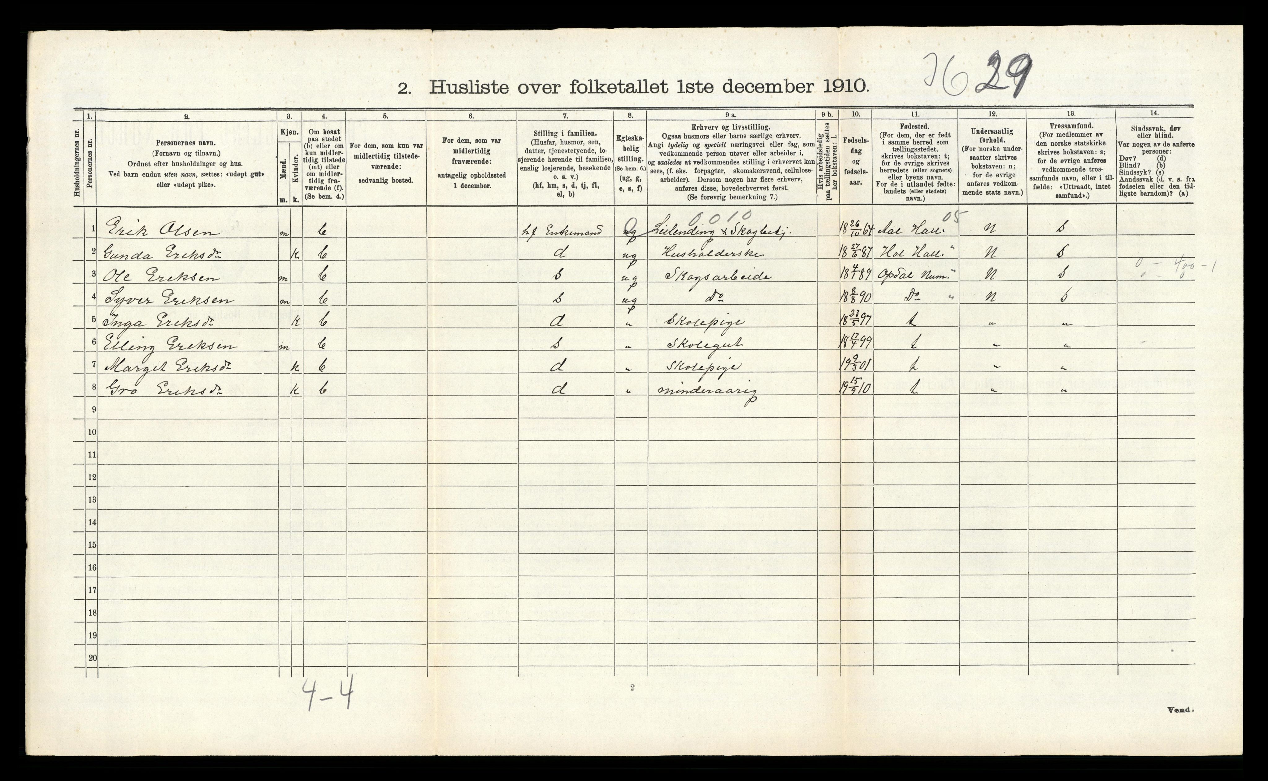 RA, 1910 census for Nore, 1910, p. 560